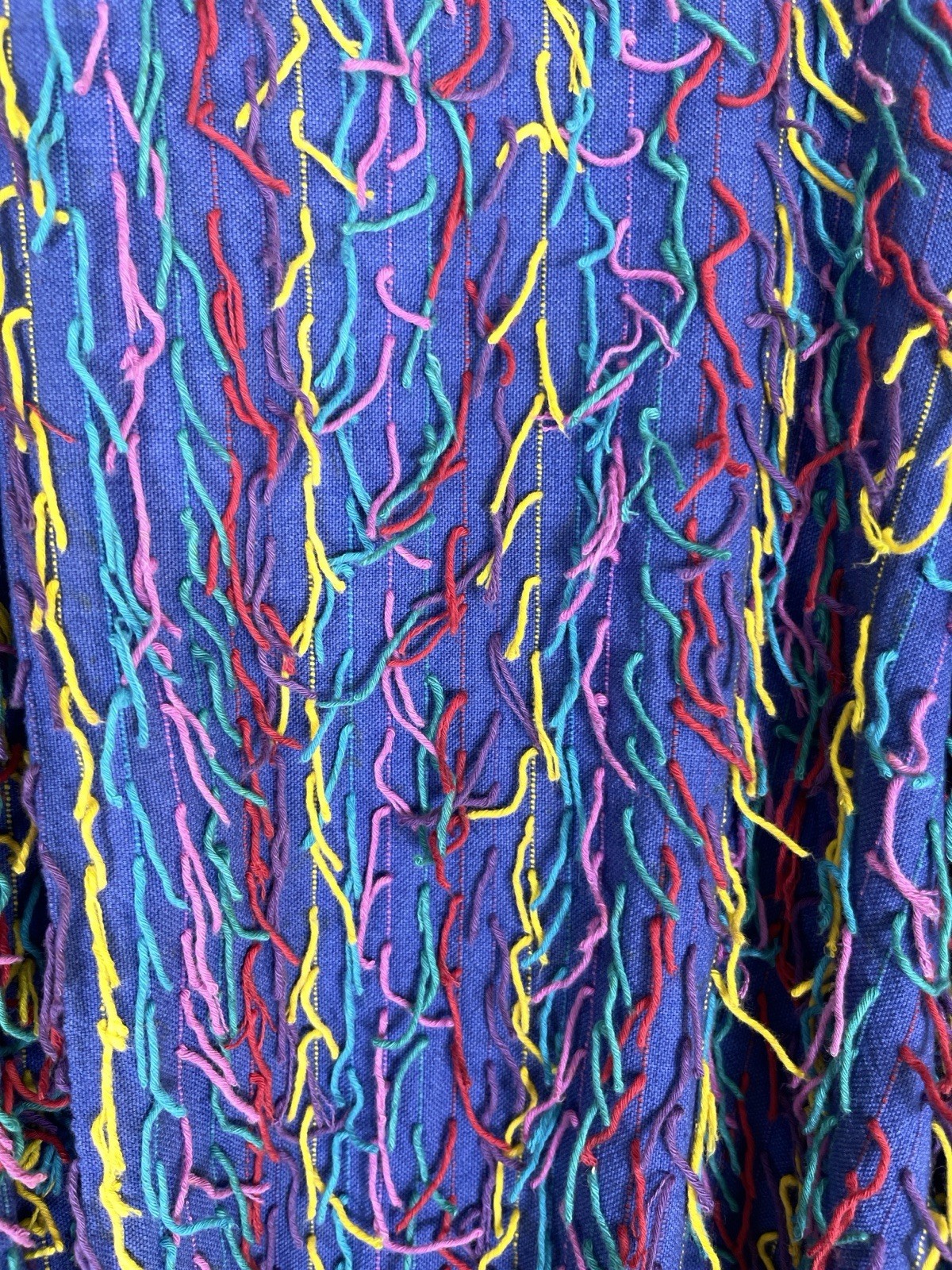 Vintage Big Jaguar Guatemala Rainbow Fringe Jacket One Size Maximalist Eclectic