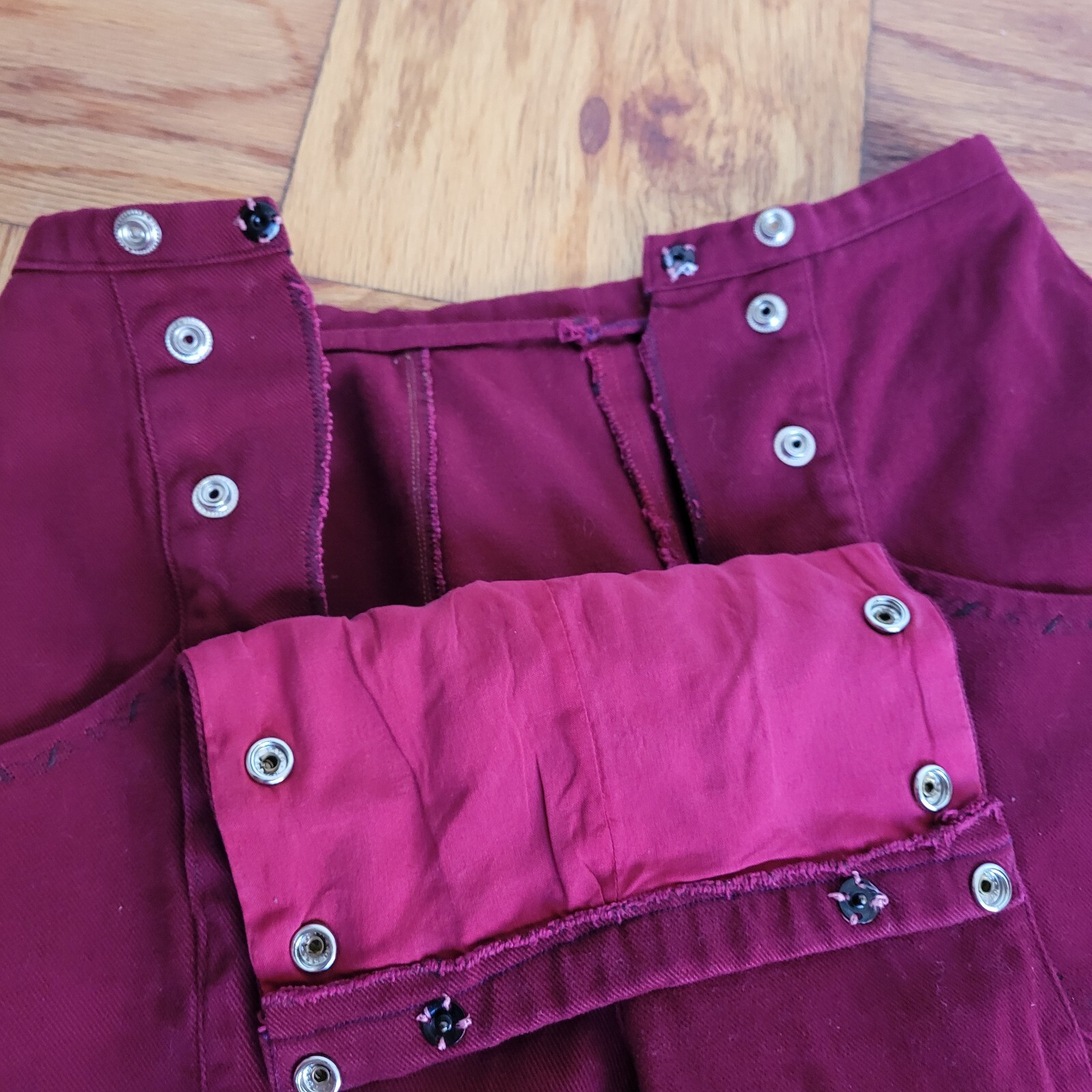Vintage Maroon Wide Leg Bell Bottom High Waist Pant Hippy Rave 24″ Bell Size 29