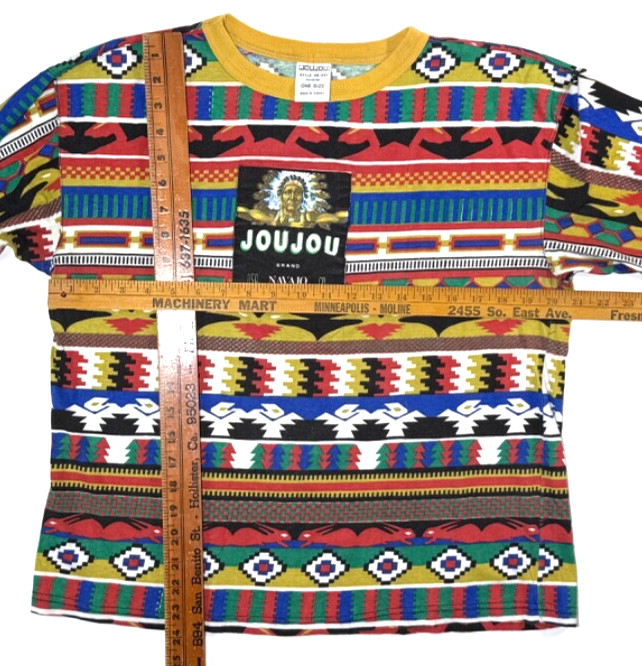 Vintage Womens Joujou Navajo T-shirt Large 1990’s AOP Cotton Medium