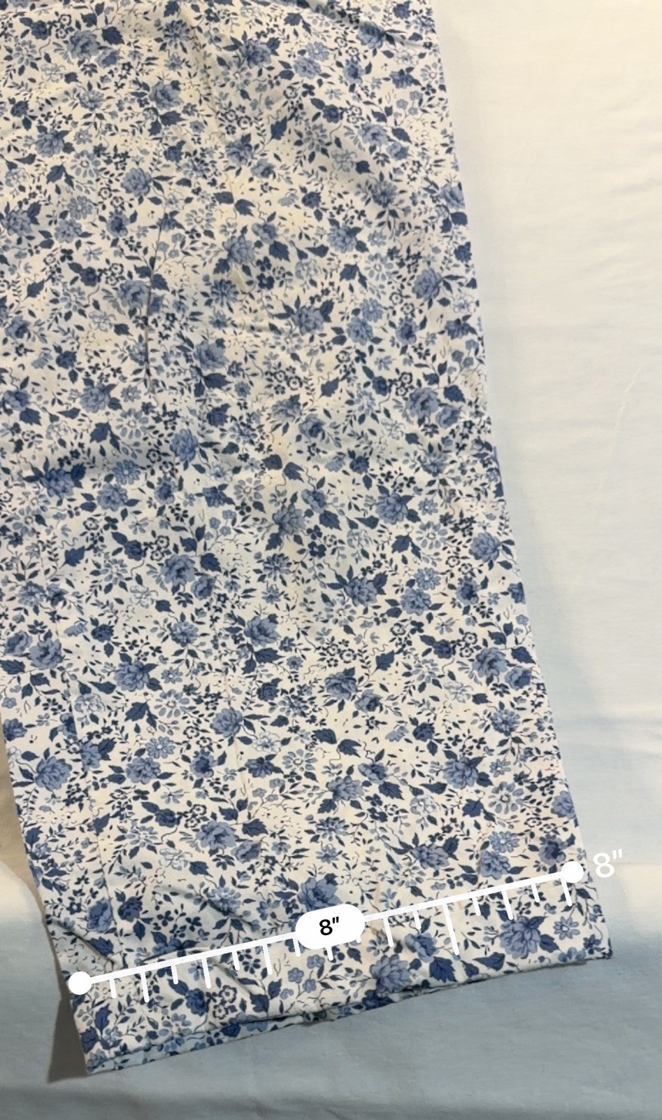 Vintage Neilsons Blue White Floral Pleated Cotton Pants Trousers Size 12 USA