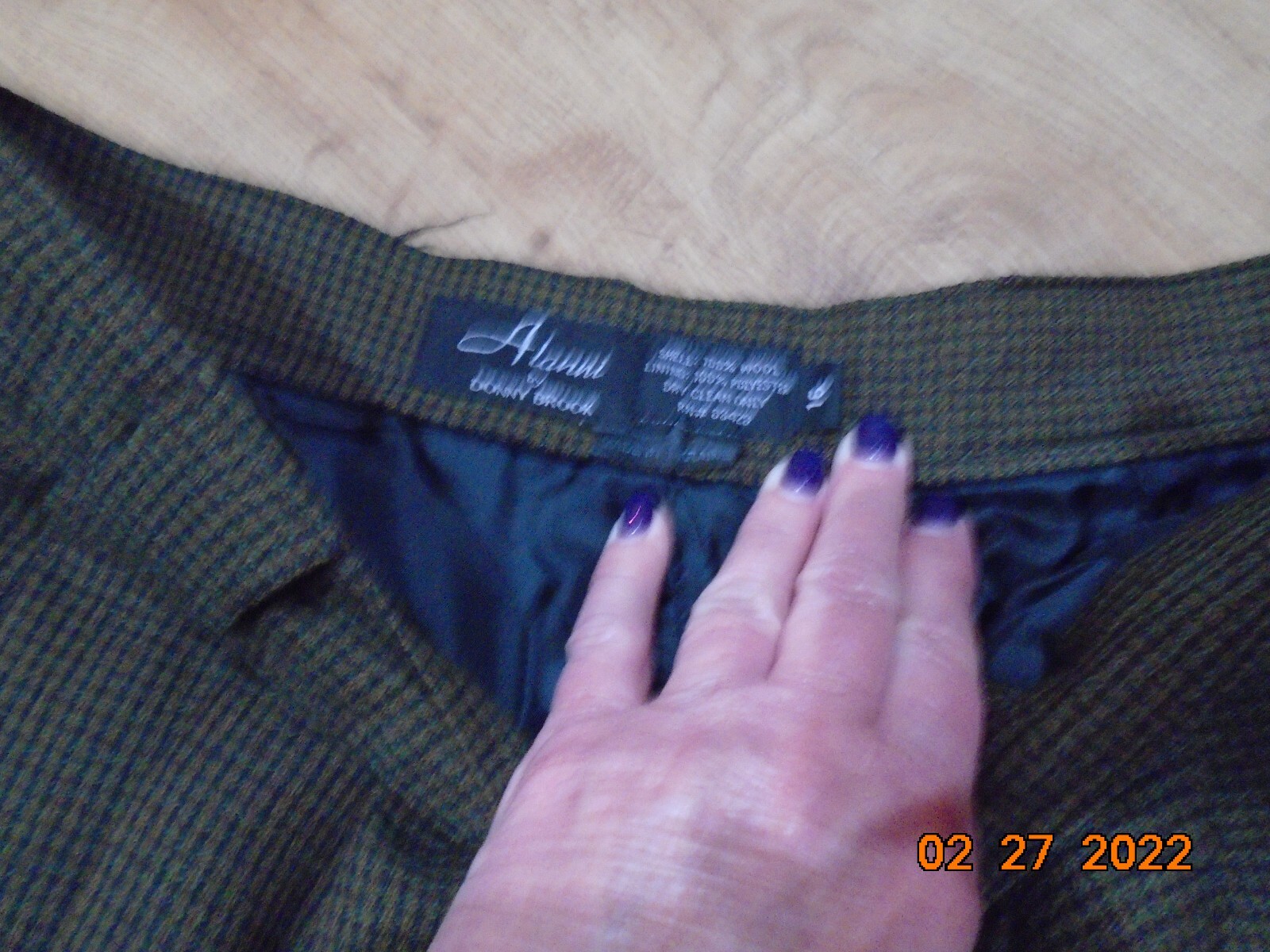 ALANNI by DONNY BROOK vintage HIGH WAIST MOM wool pant size 16 LK NU herringbone