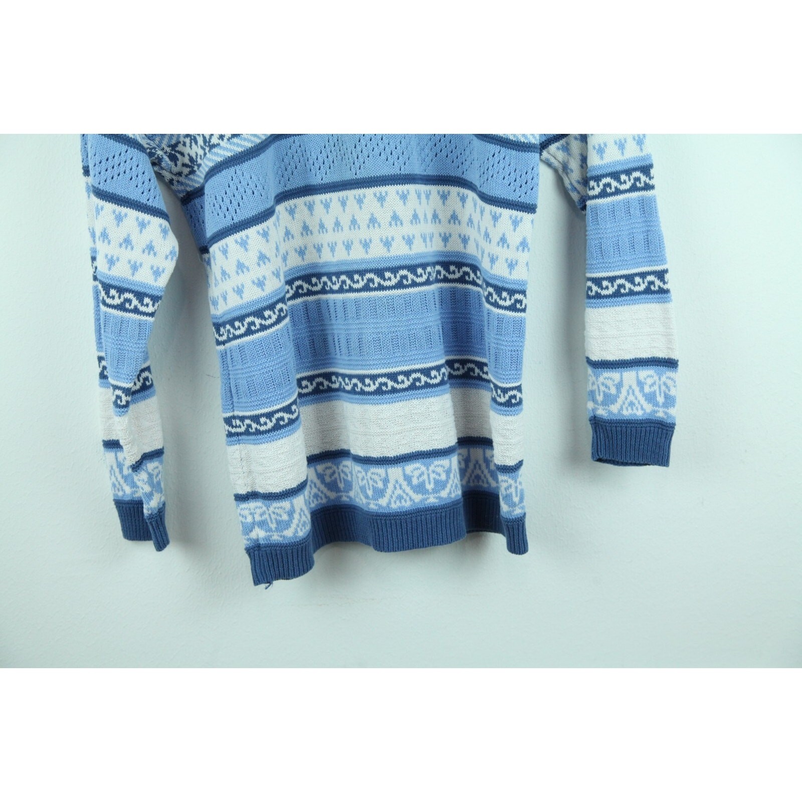 Vintage Small Sweater Stripe Preppy Cotton Blend Nautical Fisherman Country Club