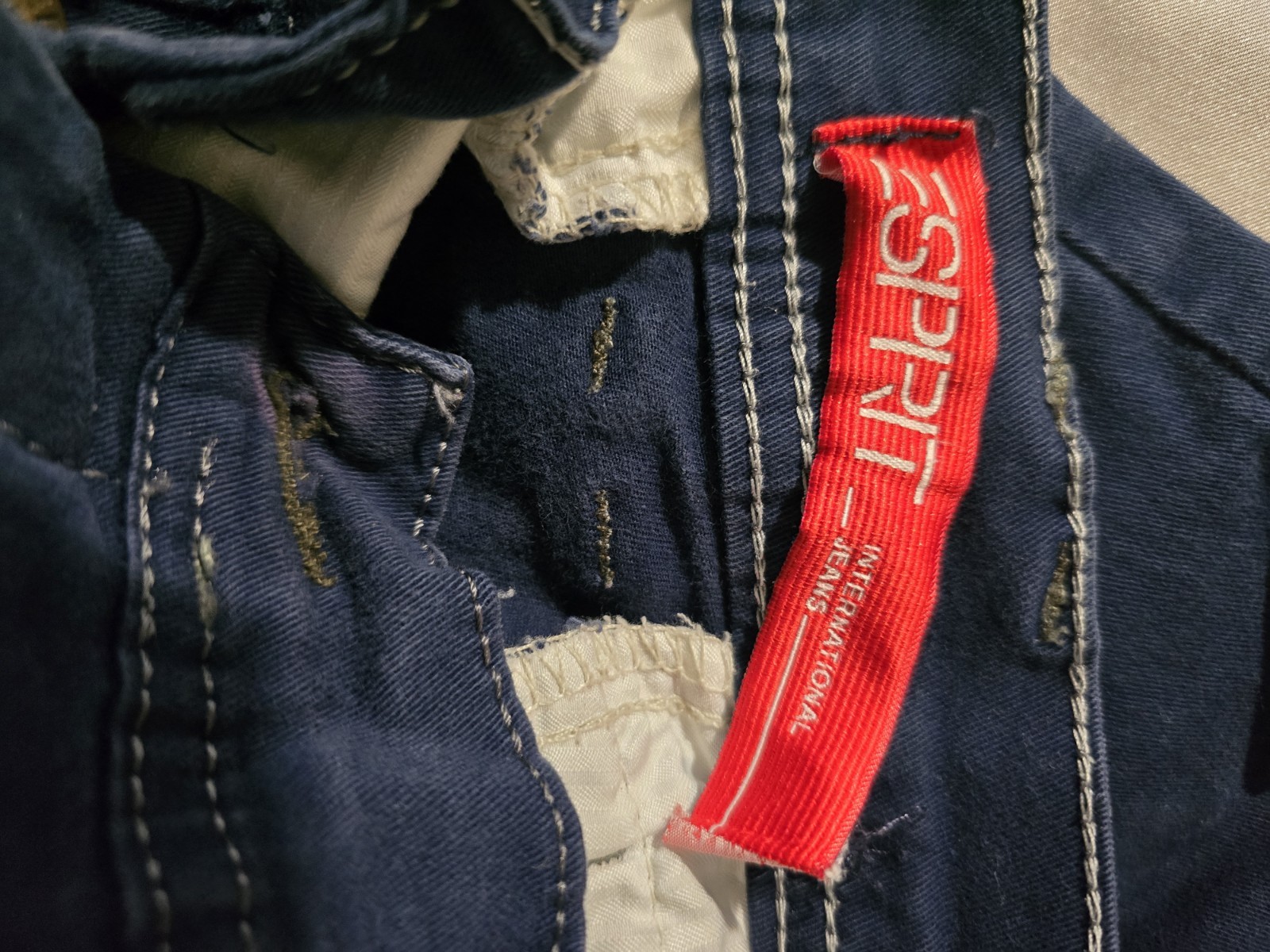 Vintage 90s Esprit Dark Blue Straight Jeans Casual Pant No Back Pockets Size 32