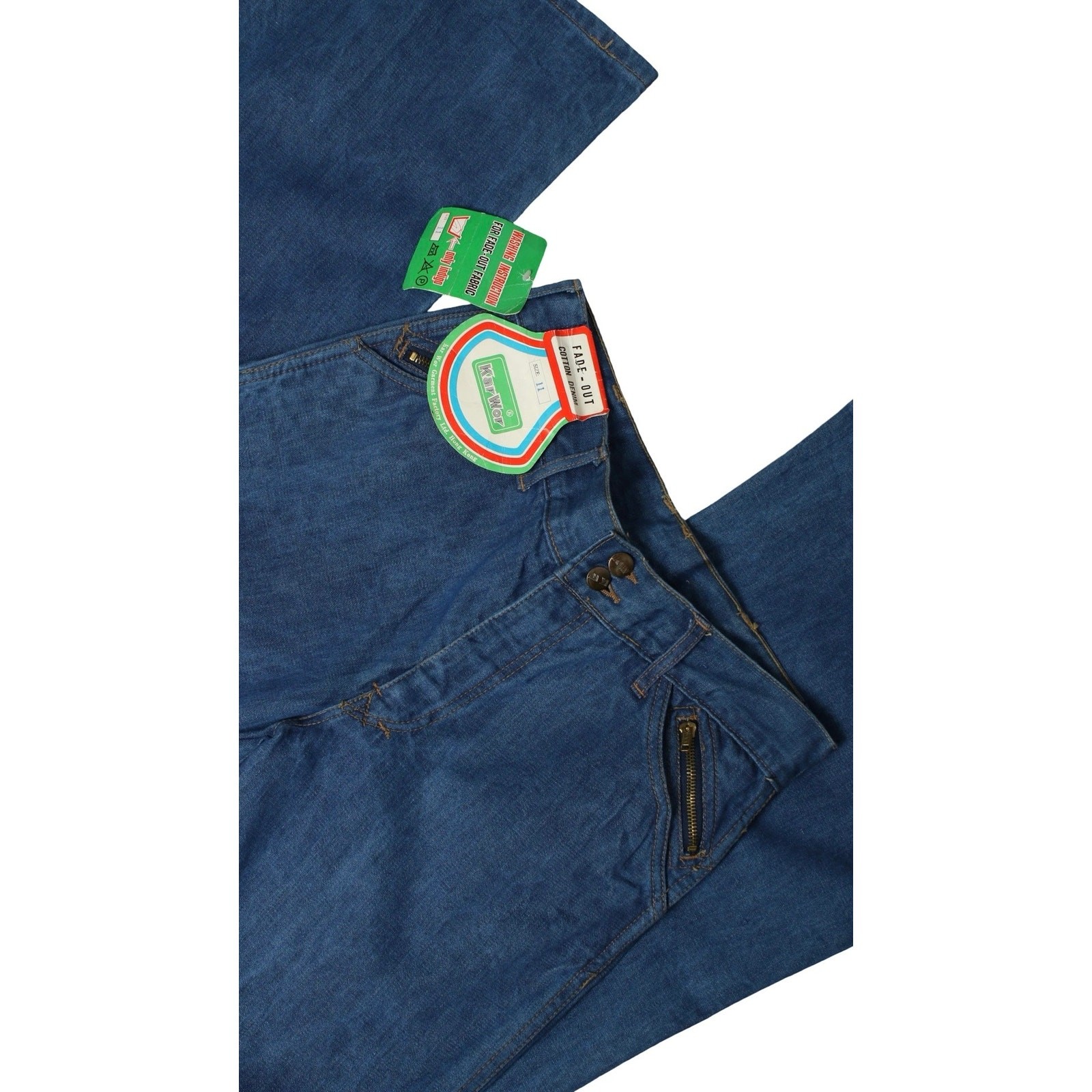 Vintage 1970s Bell Bottoms 70s Deadstock NWT High Rise Flares Blue Denim Jeans