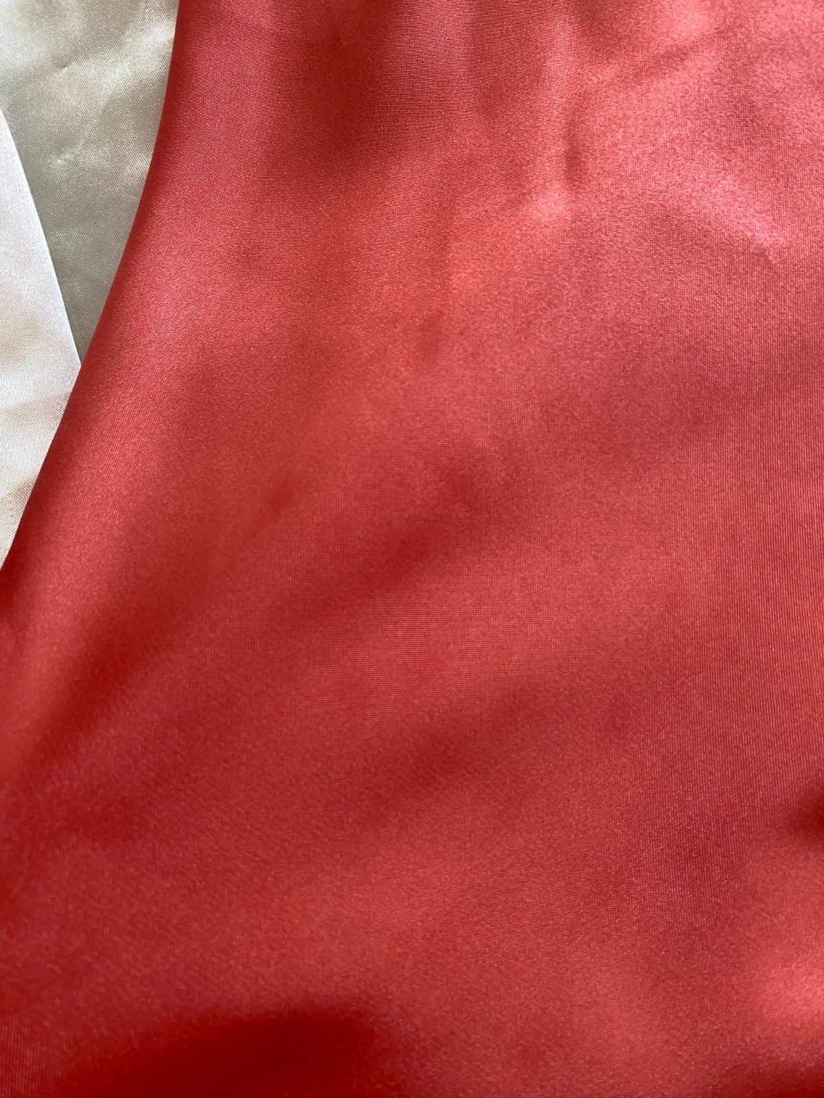 Vintage 1990s Halston Coral Orange Eyelet Half Slip Boho Medium
