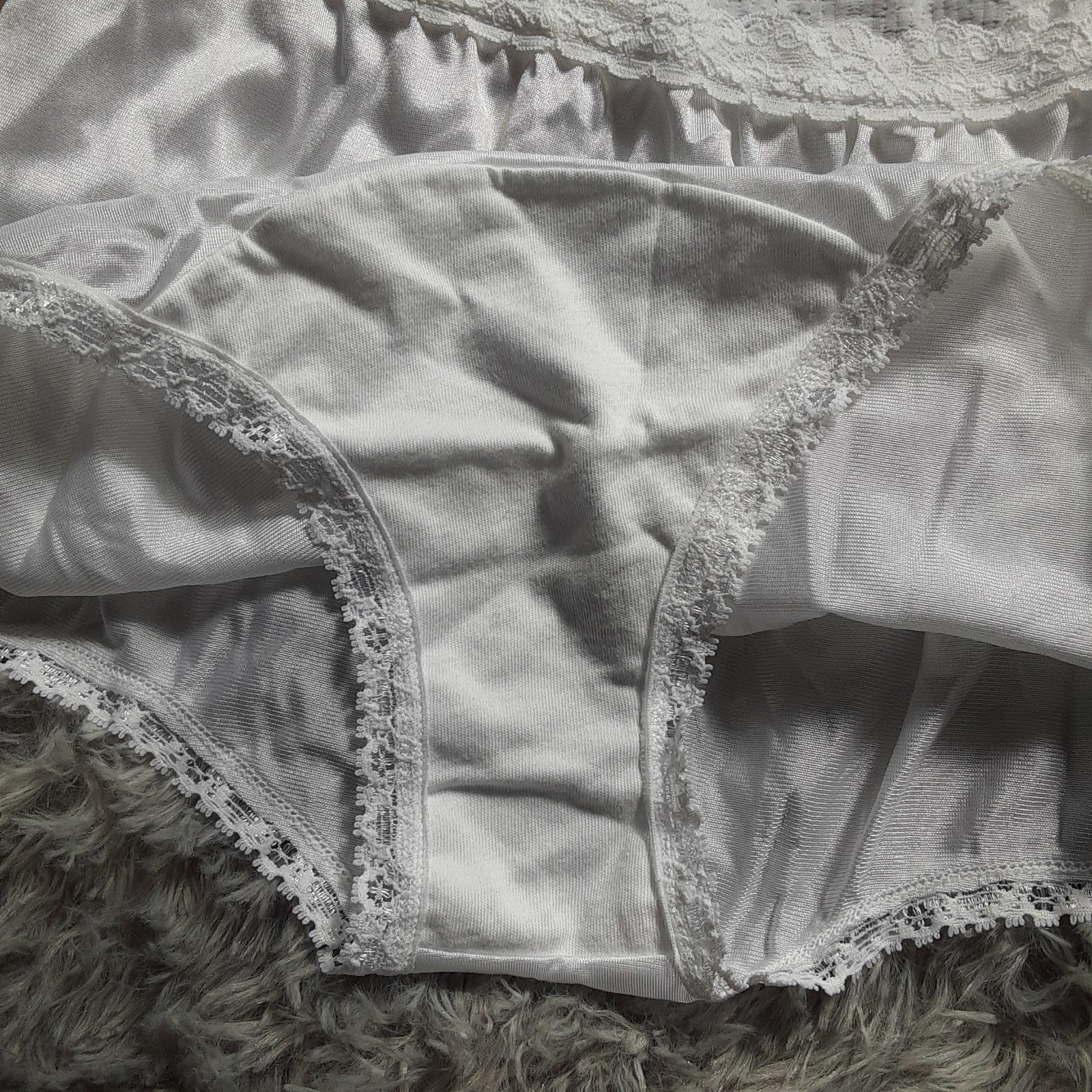 Shiny Nylon Cotillion Granny Panties Size 6 White NWT Cotton Gusset