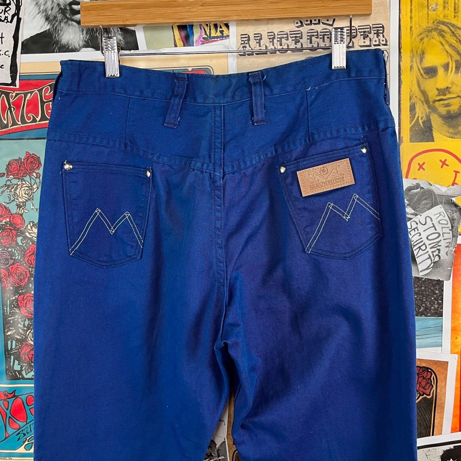 Vintage 70s Blue Maverick Blue Bell Flares Pants 32×28, 70s Womens Clothing 32″