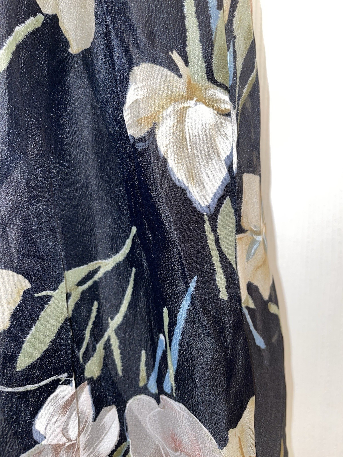 Vintage Liberty House By Lilia Honolulu Maxi Black Floral Size 9-10 Polyester