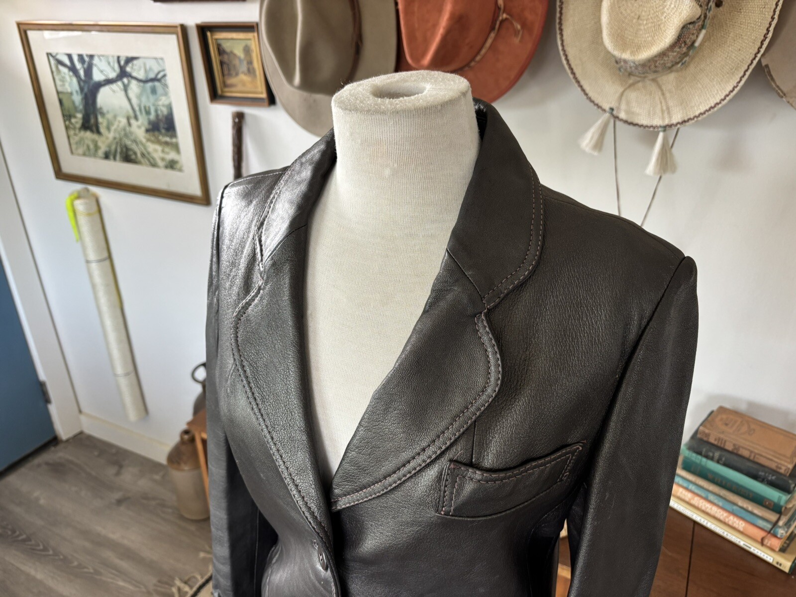 Vintage 80s Skin Gear Leather Jacket Women’s Soft Gray Sz S M