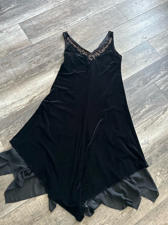 Velvet Evening Wedding Or Dinner Dress Vintage Size 14 or Large 42 Bust BP2