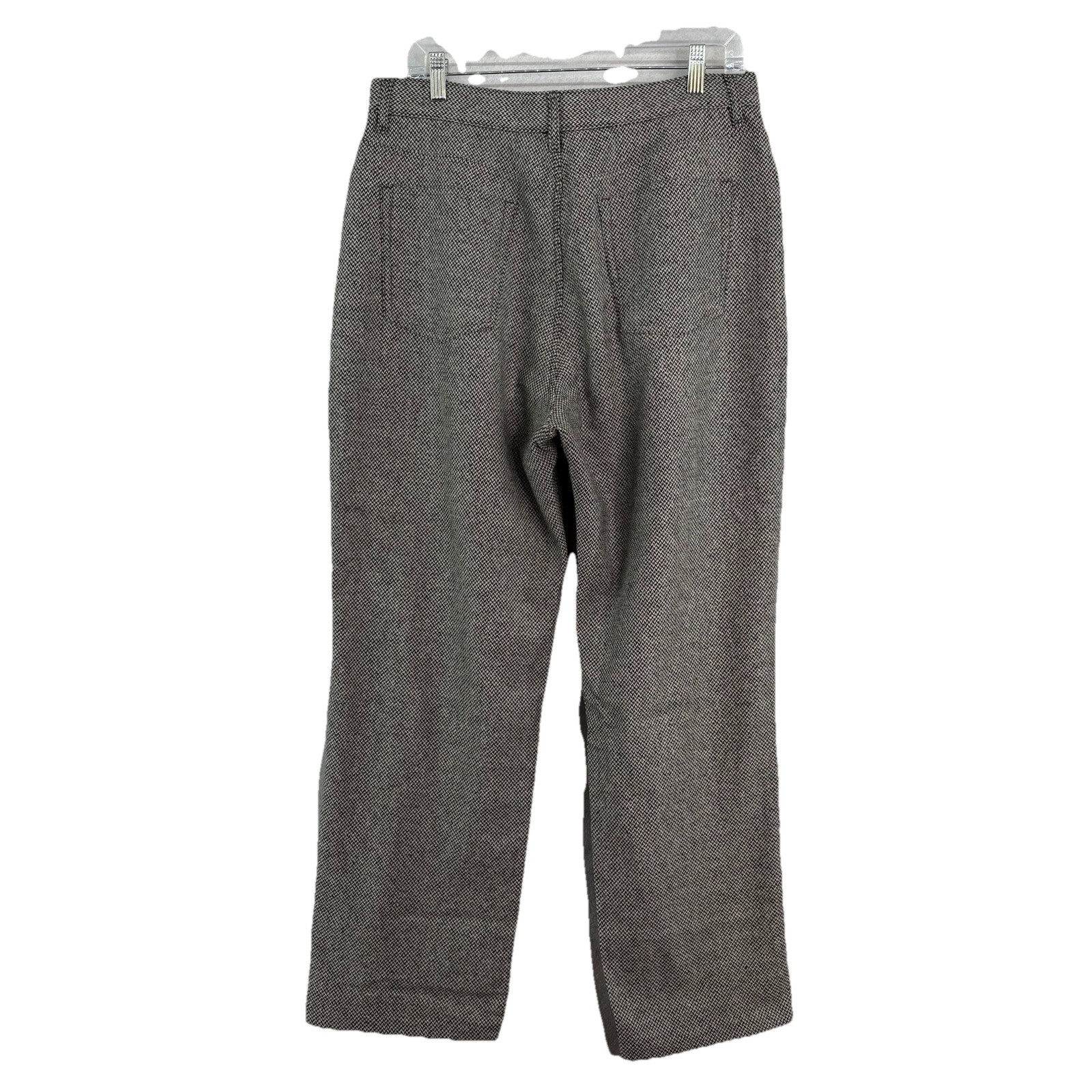 Vintage L.L. Bean Women’s Size 16 Gray Herringbone Virgin Wool Silk Trouser Pats