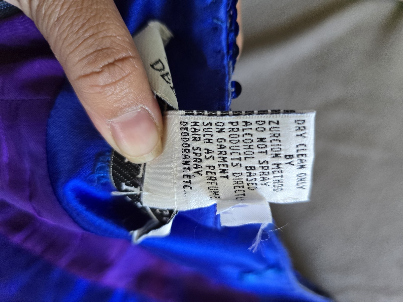 Vintage NITELINE Della Roufogali Royal Blue Sequin Halter Suit Jacket Dress Sz.2