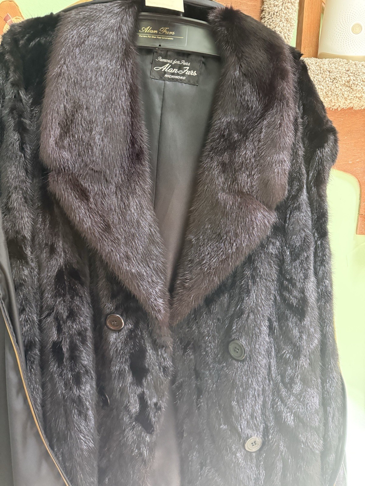 Vintage Black mint fur coat from Alan Furs of Richmond