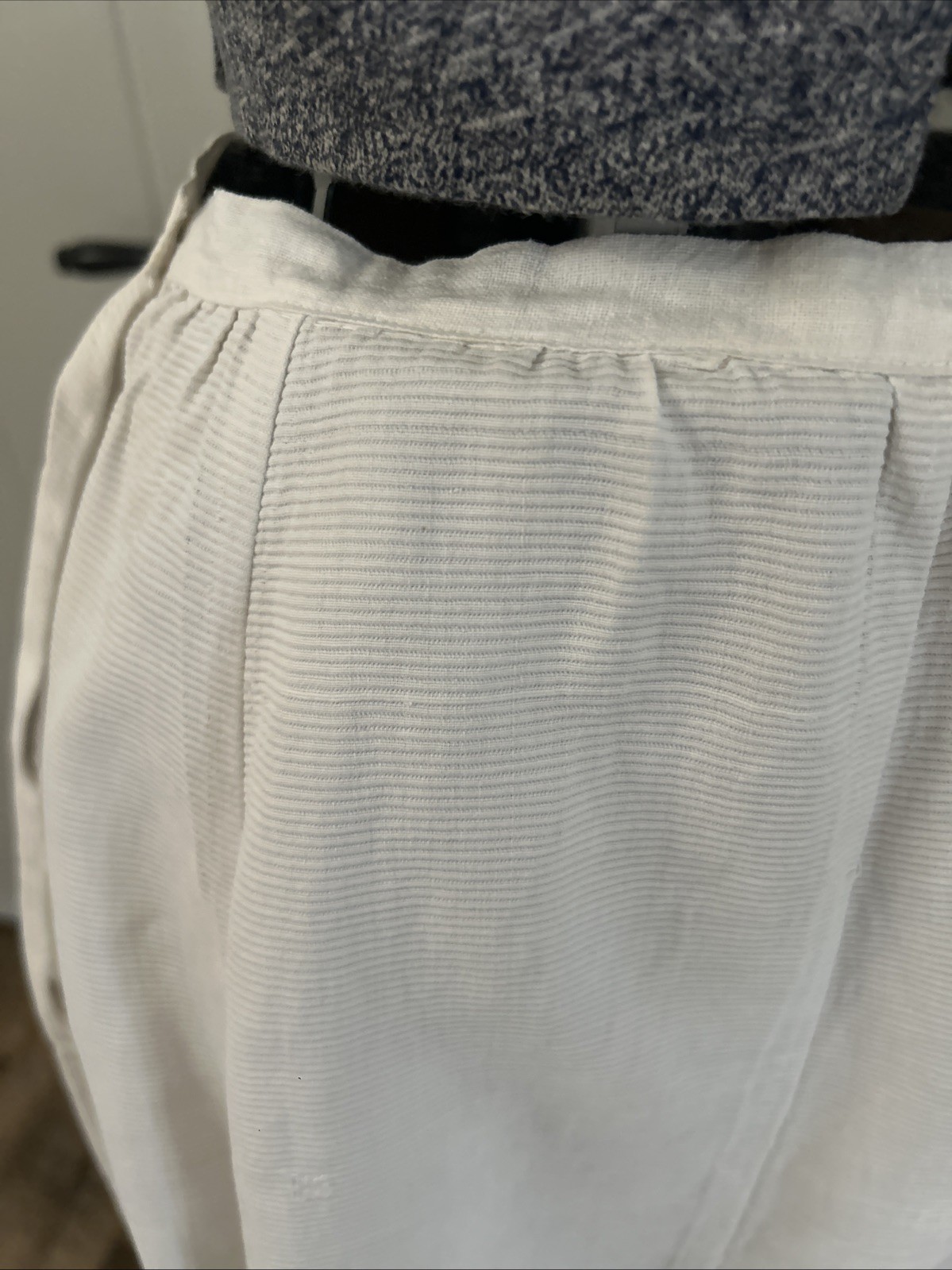 Antique White Heavy Ribbed Cotton Petticoat Patched Area
