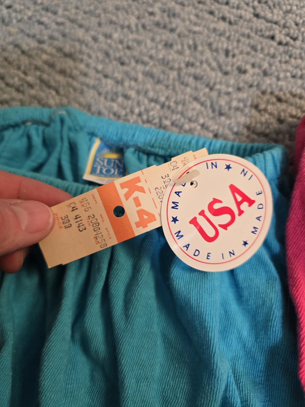 Vintage NOS Sun Top Tube Top Lot Of 2 Pink and Blue Made In USA 1 Size Fits Most