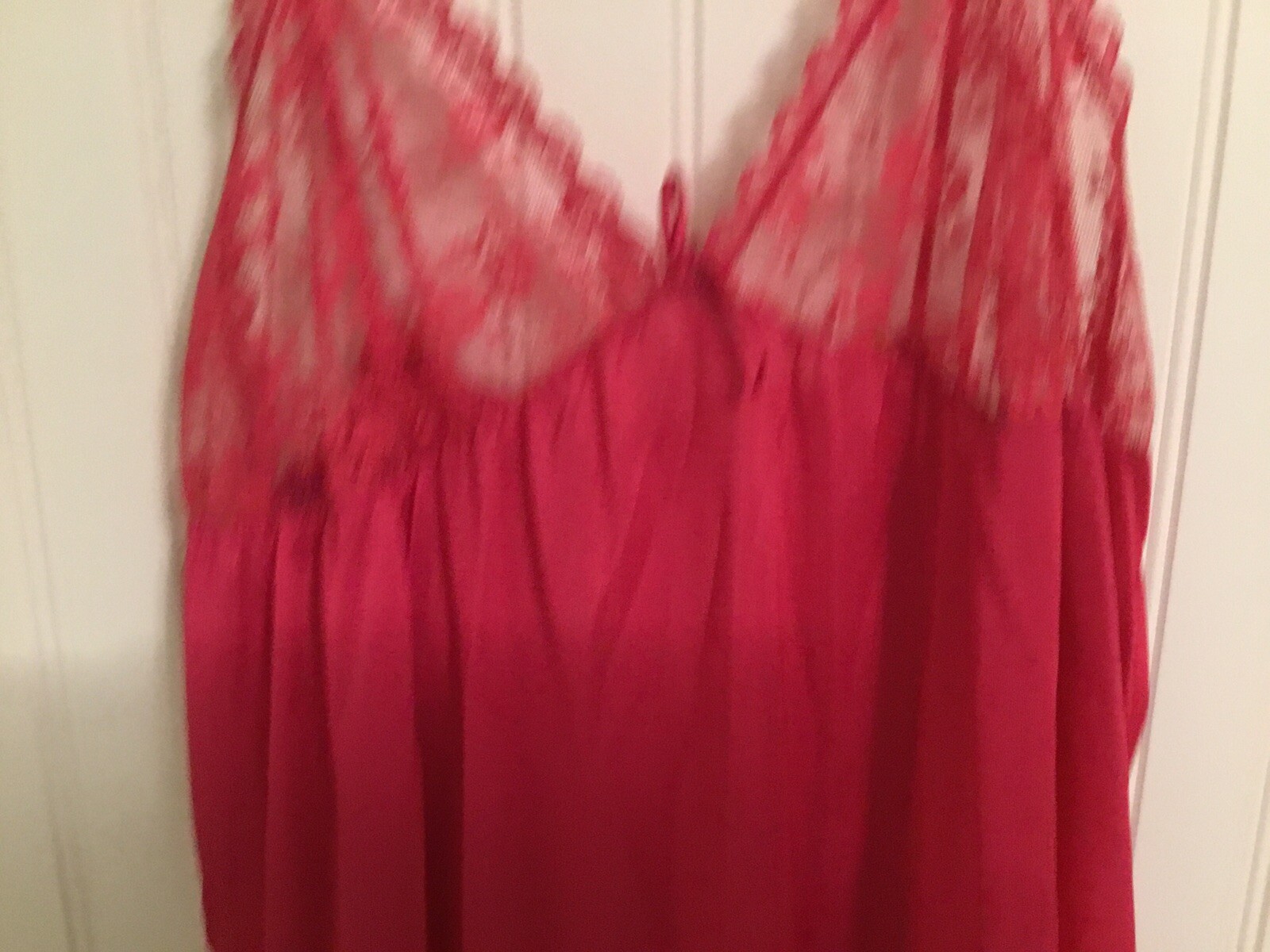 Vintage Paramount New York Peignoir Set Size Large Pink Nylon (flaw In Robe)