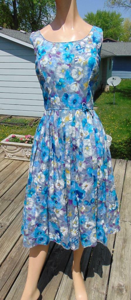 VTG 50S HAWAIIAN CASUALS by Stan Hicks Floral Cotton Sundress 28W
