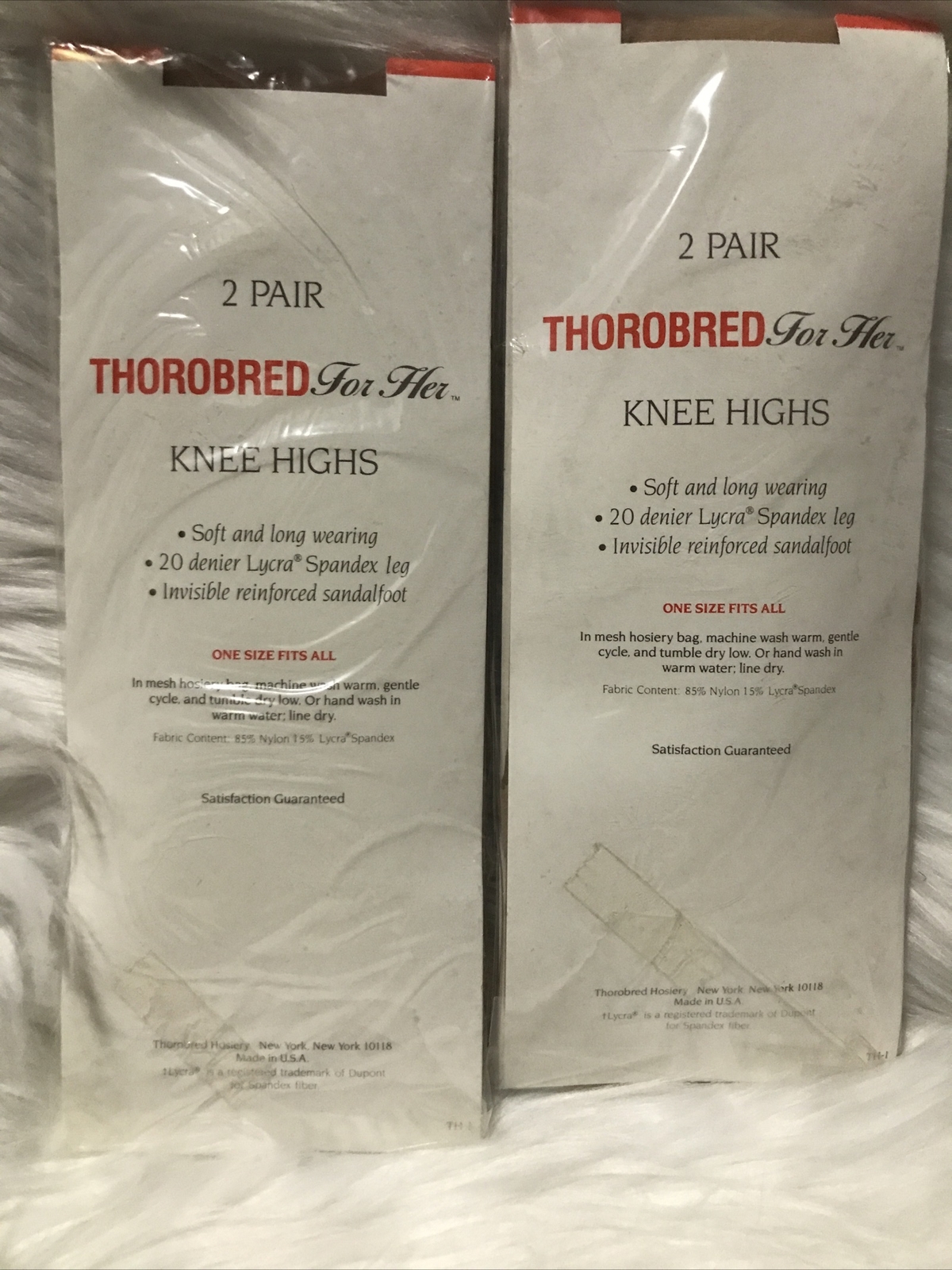 Vintage Thorobred For Her Warm Beige Nylon Knee Highs 4 Pairs New 20 Denier