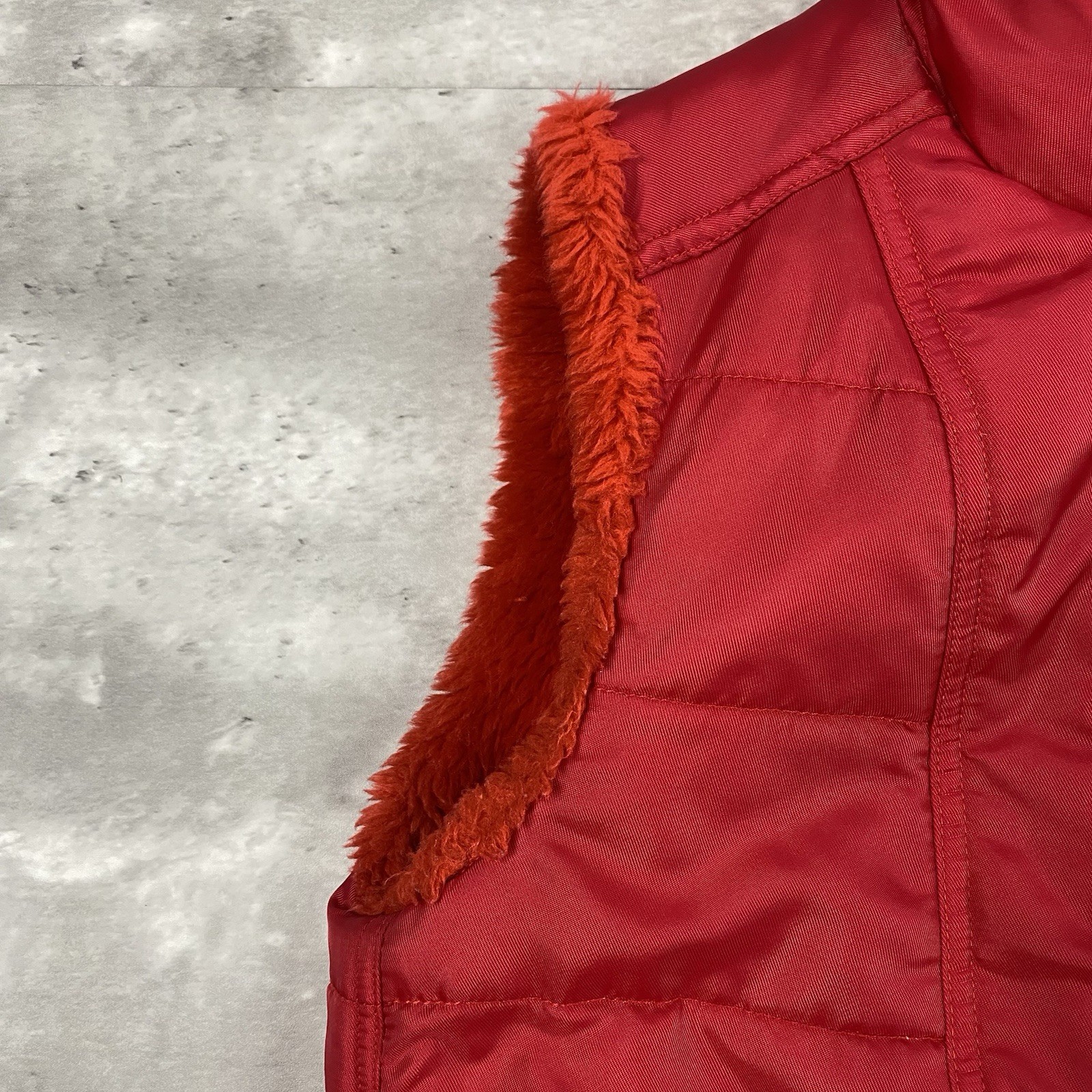 vintage ROCAWEAR vest womens fleece lined red puffer Y2K retro street wear zip