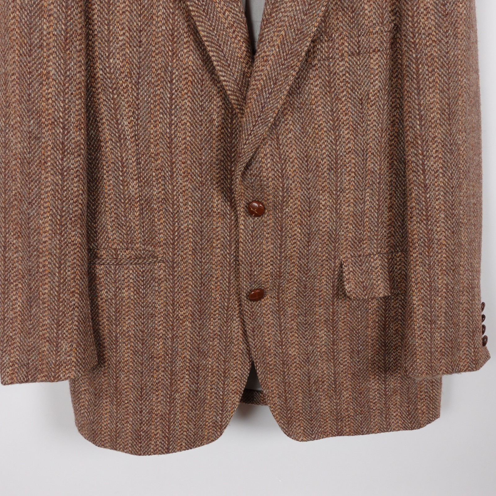 Harris Tweed Blazer Land’s End Charter Collection Herringbone Wool Jacket 42 R