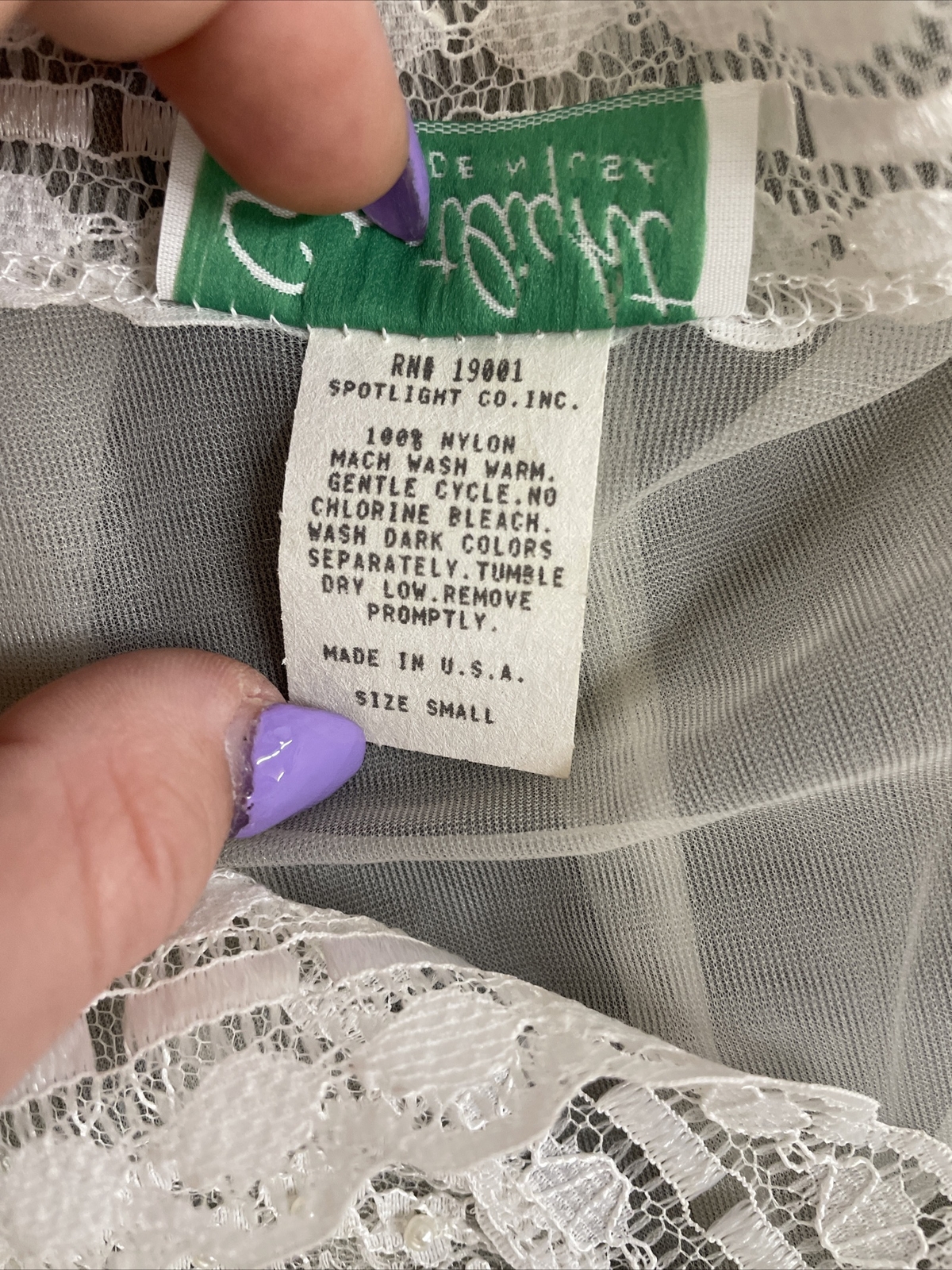 Vintage Spotlight Shimmering Ultra Sheer Chiffon Peignoir Robe Small Nylon Lace