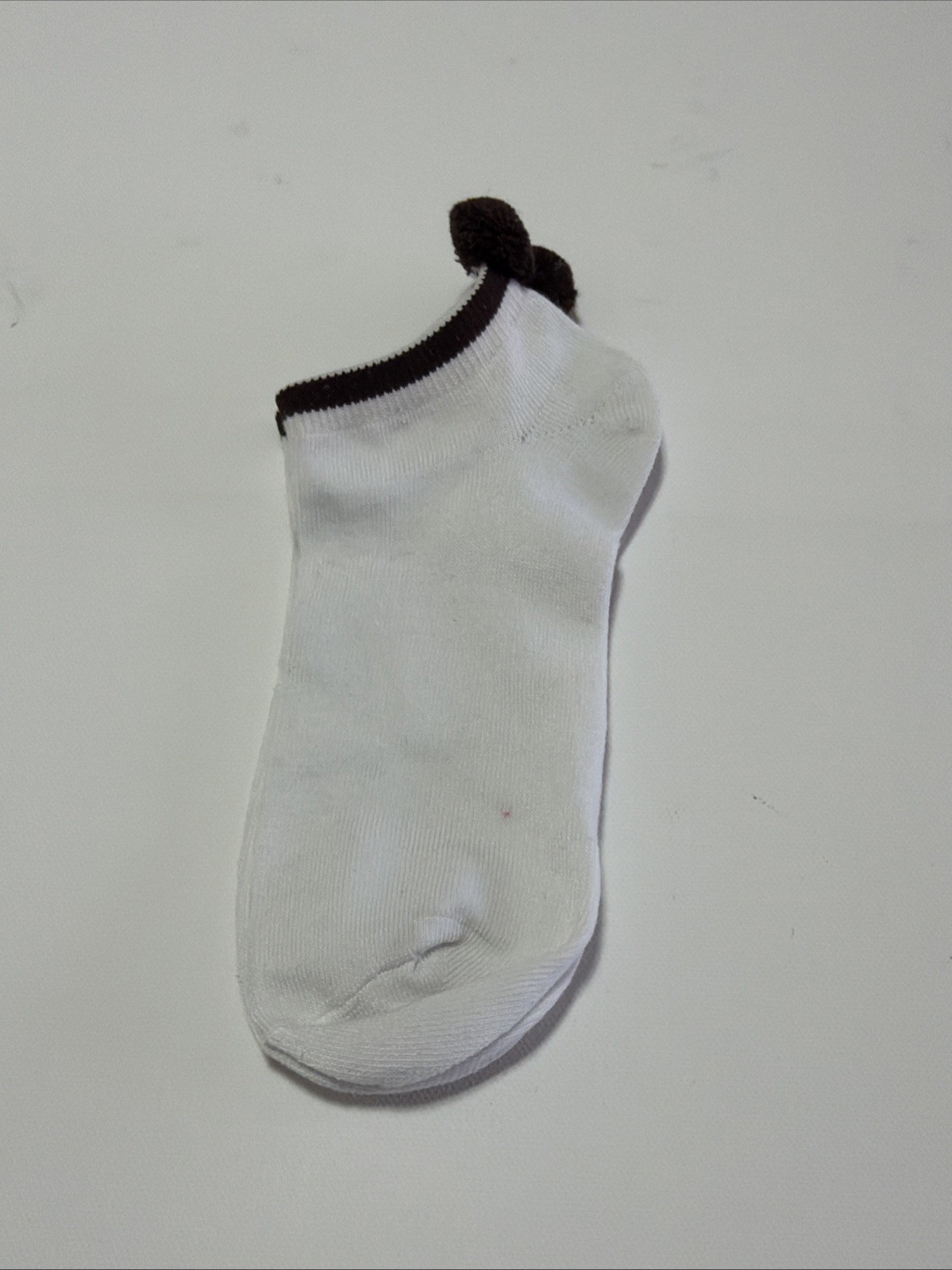 VTG Socks Women’s Brown 80’s Pom Sockettes 7-9 White NOS Acrylic Blend Nylon