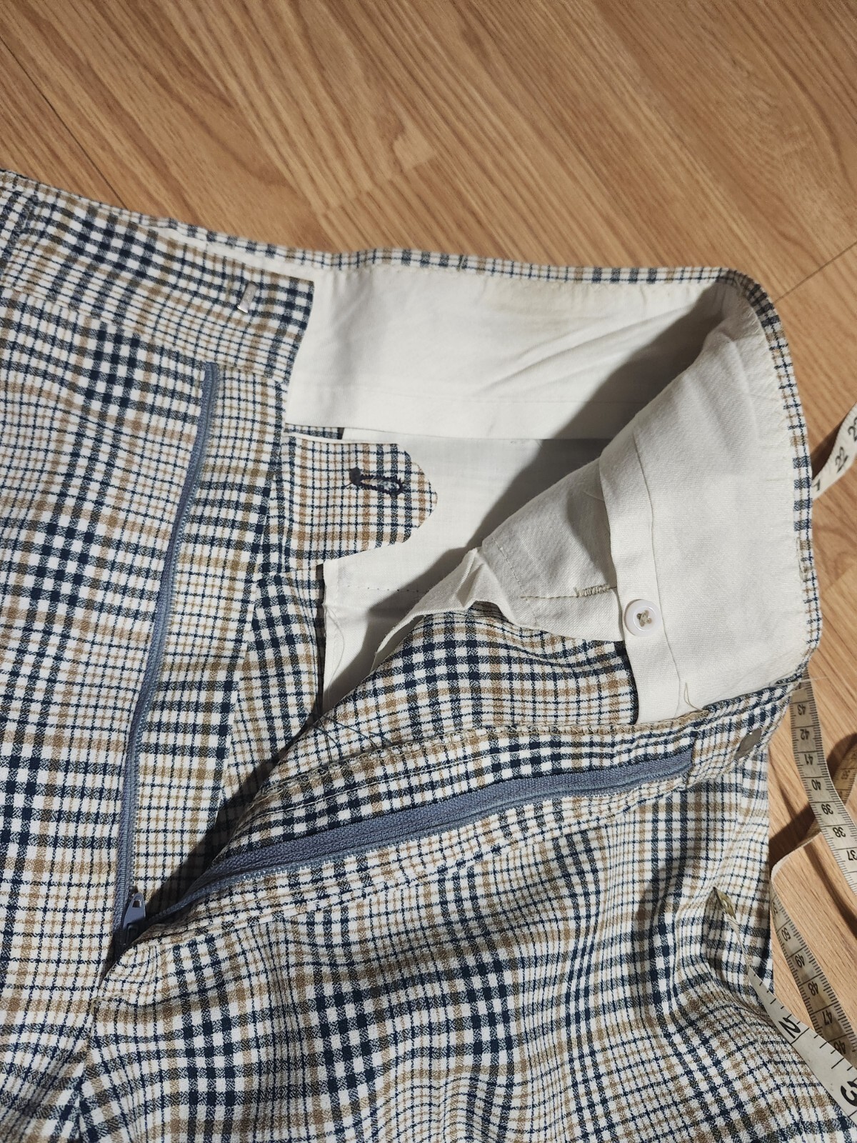 VINTAGE 70s Haggar Slacks Polyester Pants Size 8/10 Houndstooth Plaid USA