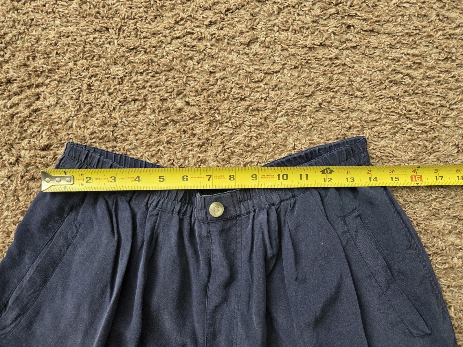 August Vintage Silk Shorts Small Black