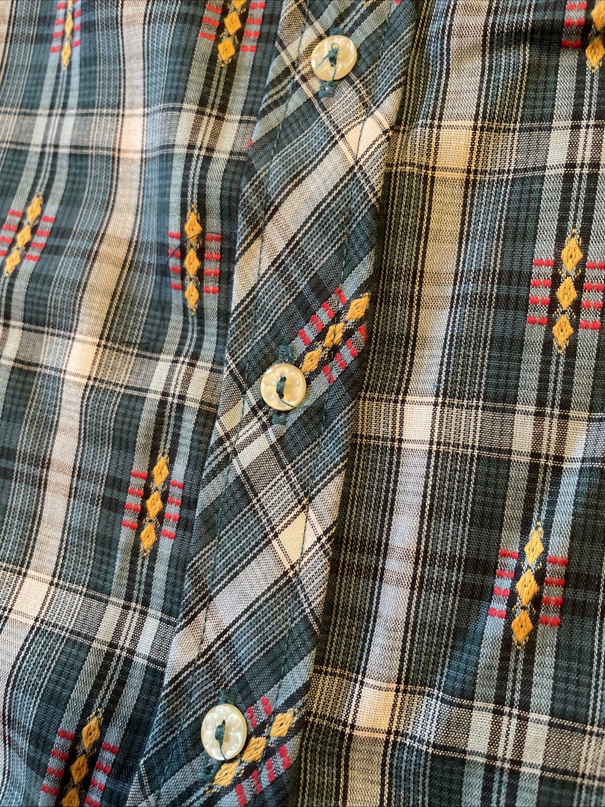 Juniors Vintage 1970s Bobbie Brooks Plaid Blouse Shirt 13/14