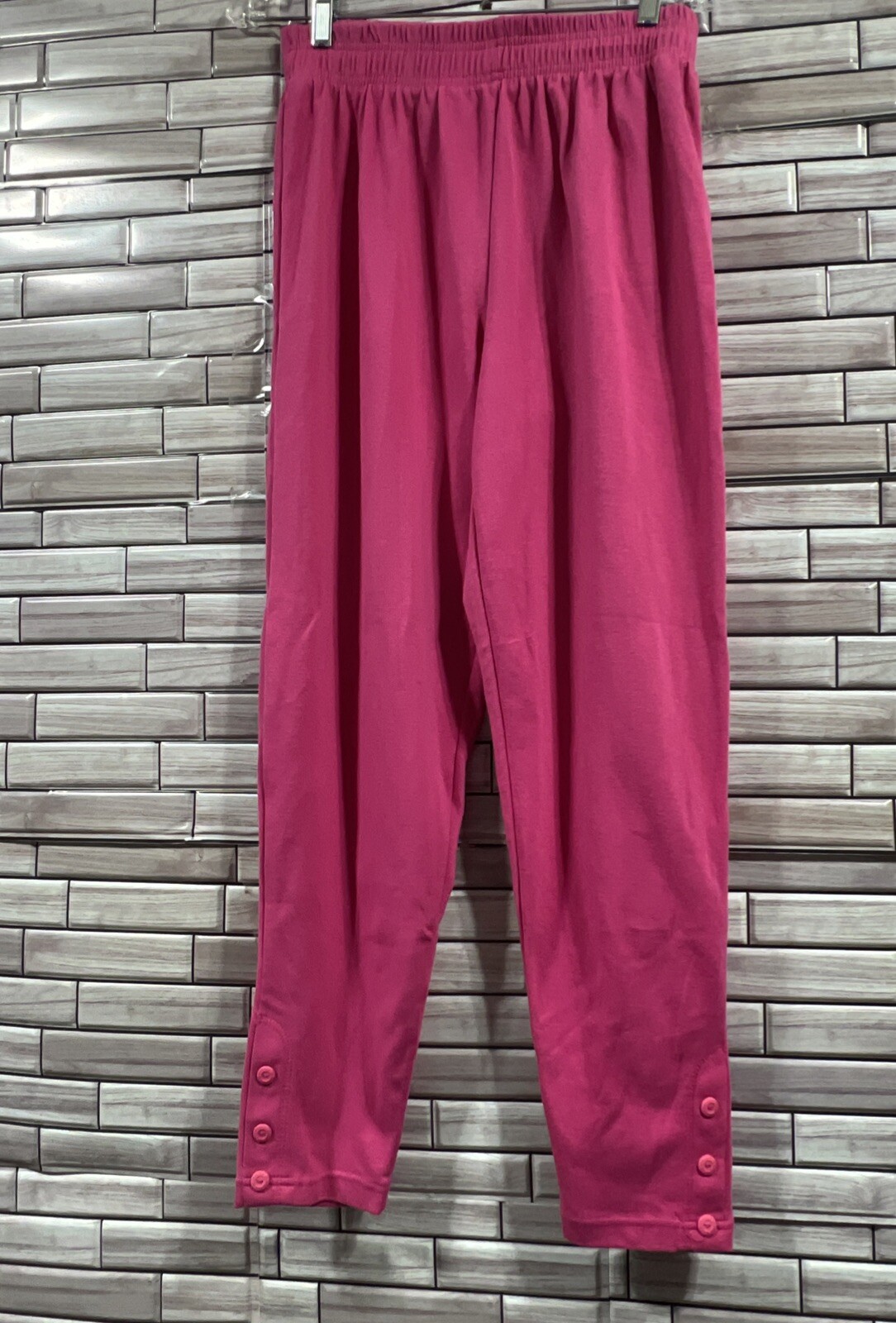 vintage AK America womens L joggers button on sides pink high waisted Retro