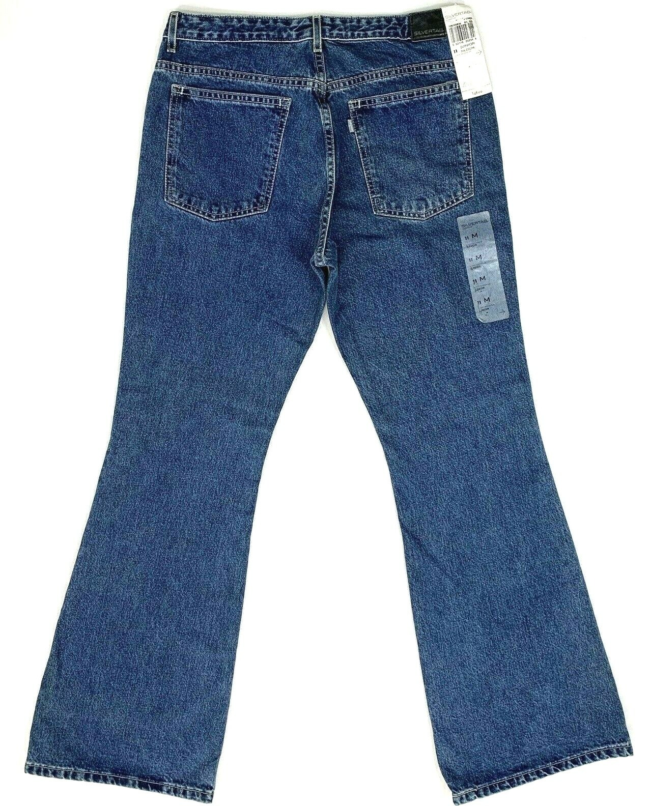 Vintage Levis Silver Tab Juniors Bell Bottom Light Distressed Size 11 NWT 31X33