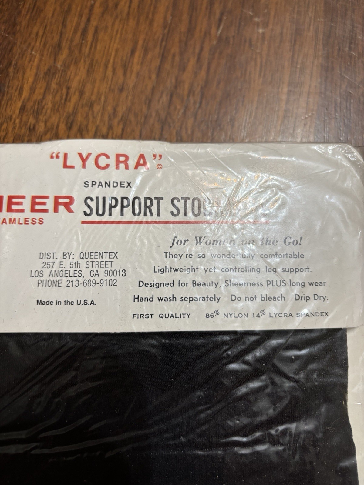 Vintage Support Stockings Queentex Black New In Sealed Pack Extra Tall Seamless
