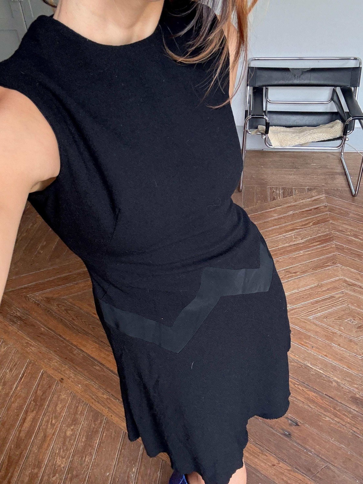 Vintage black mini dress, Luxury feminine fit