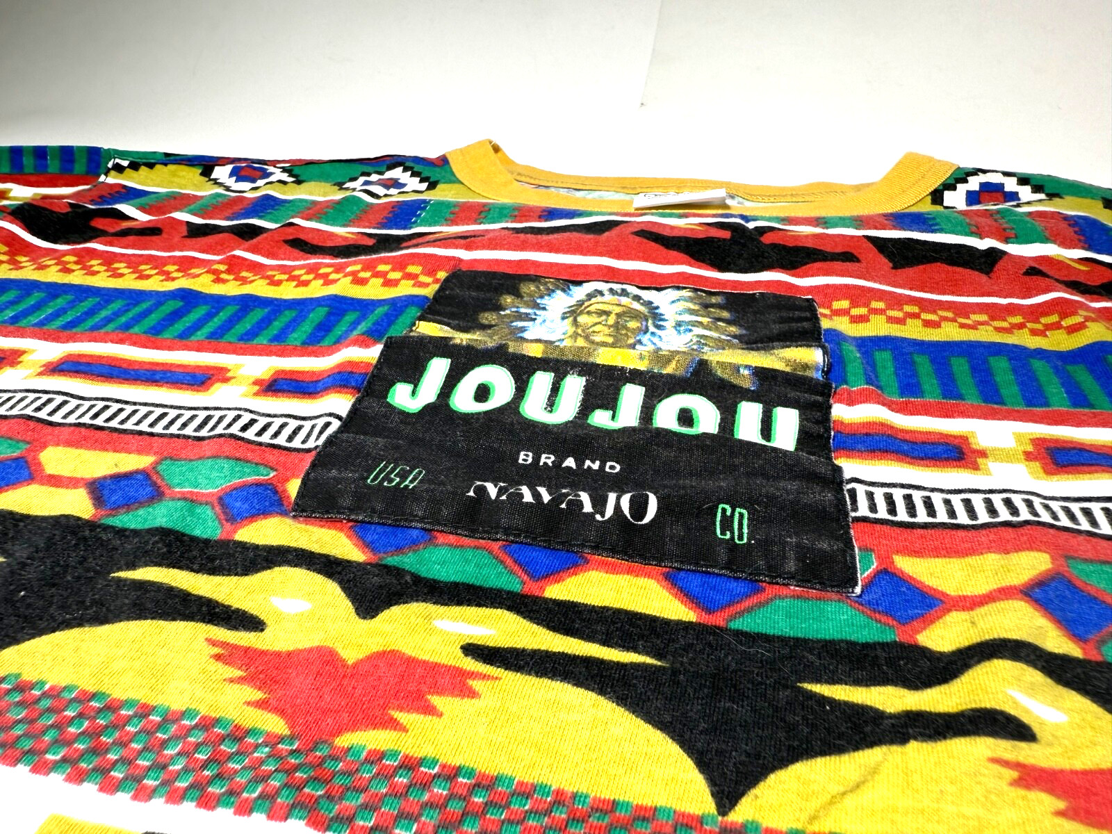 Vintage Womens Joujou Navajo T-shirt Large 1990’s AOP Cotton Medium
