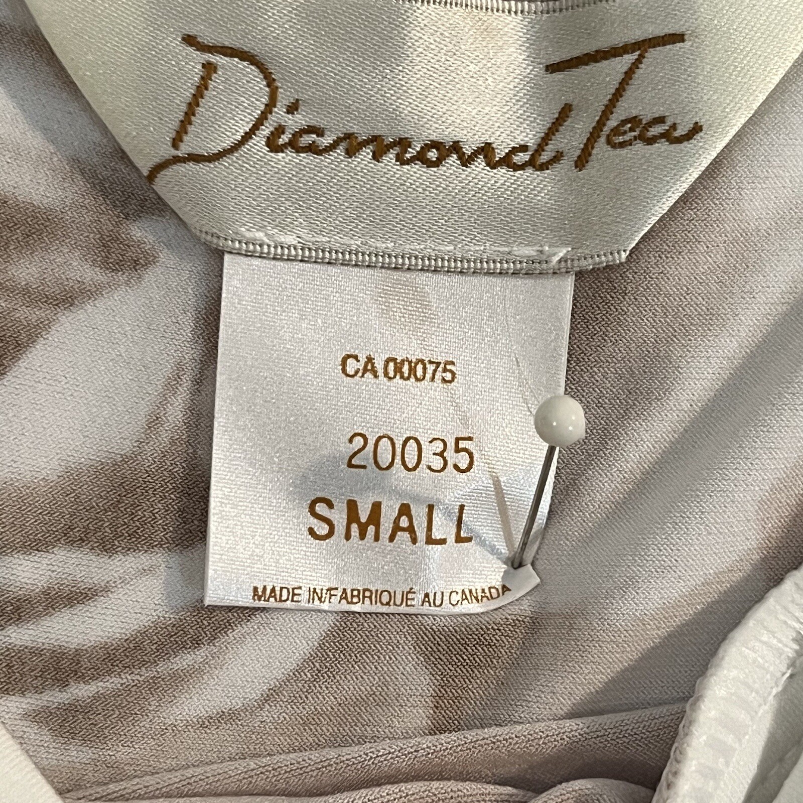 Diamond Tea Slip Sleepwear Champagne Pink Roses White Trim Straps Sexy Romantic