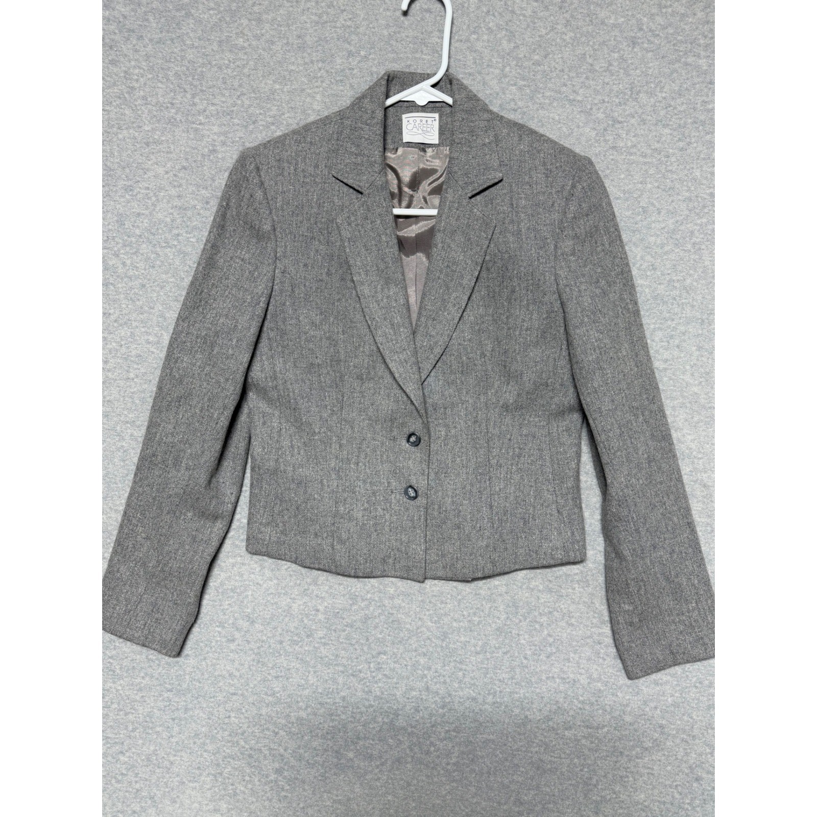 Koret Career Vintage Grey 100% Wool Blazer Jacket ILGWU Made in USA Size 6