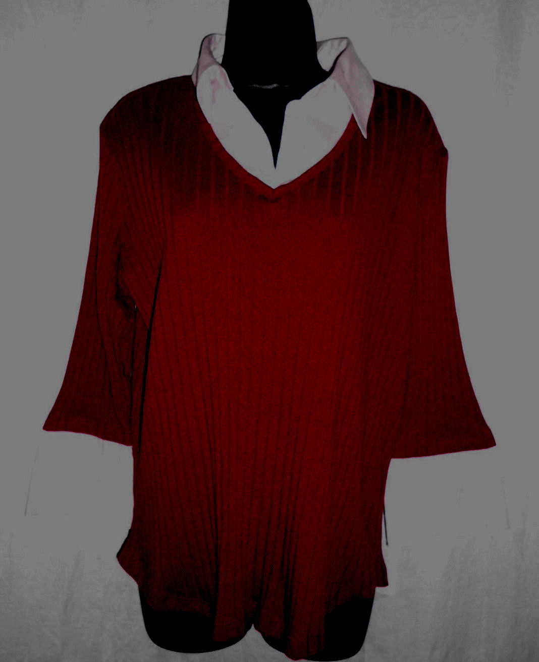 Vintage Anxiety Mock Layer Sweater Size 1 XL Junior NWT Blend 3/4 Sleeve Novelty