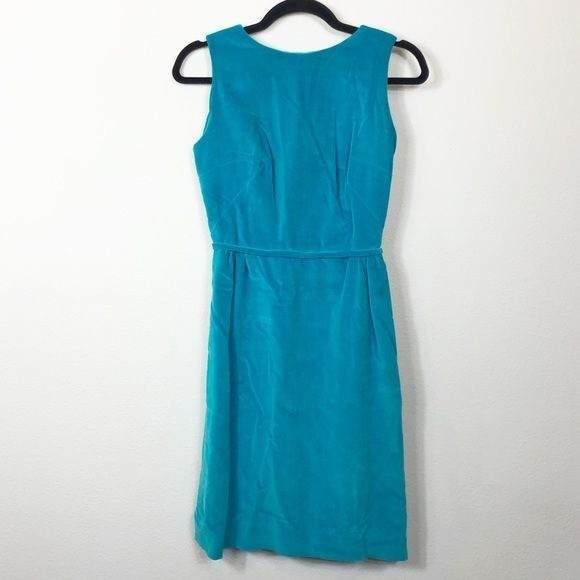 Vintage Teal Velvet Sleeveless Dress Custom Prom Homecoming Dance Retro Size 4-6