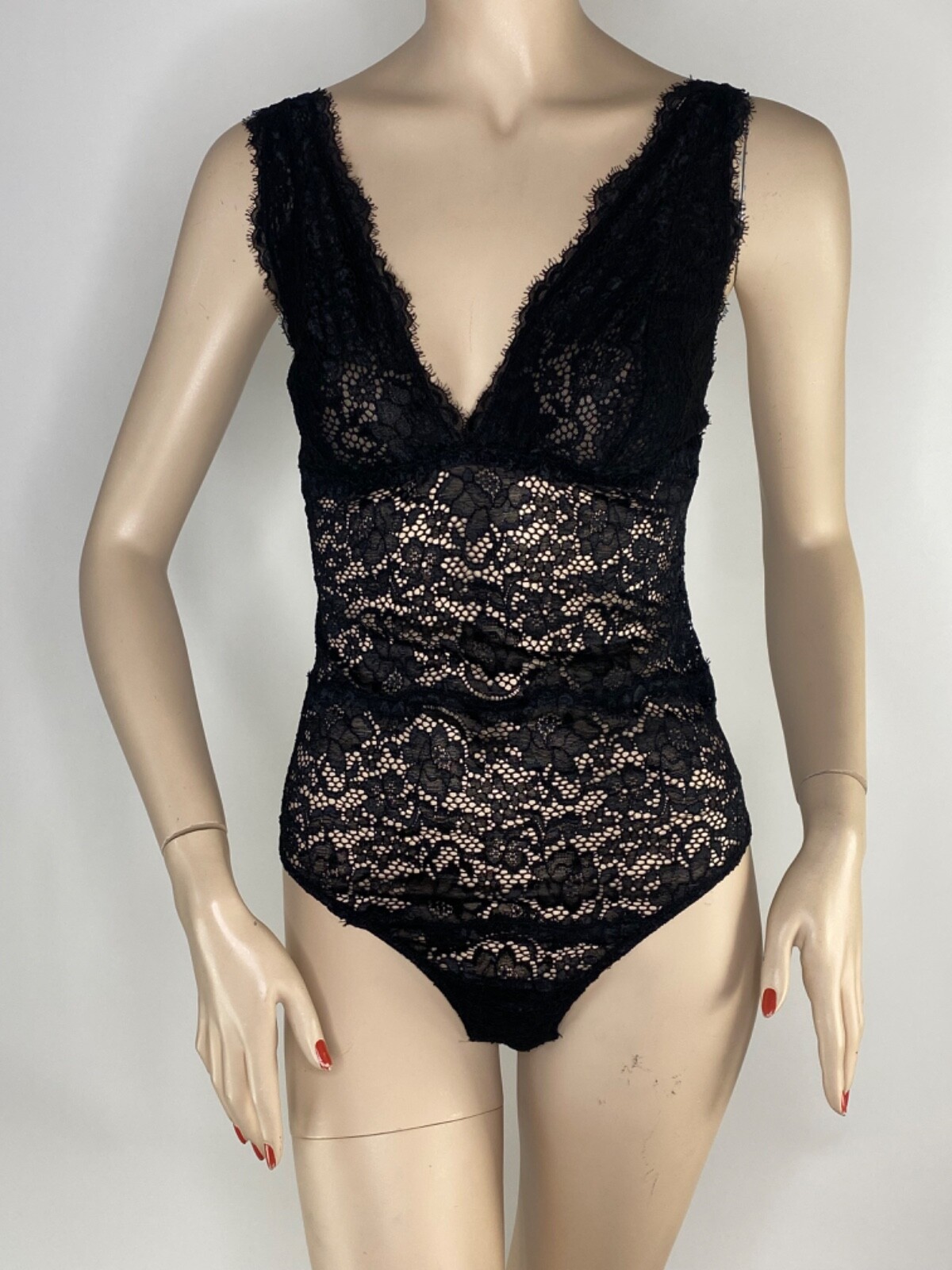 Amazing Current COSABELLA Black Lace Pret A Porter Current Bodysuit Teddy L