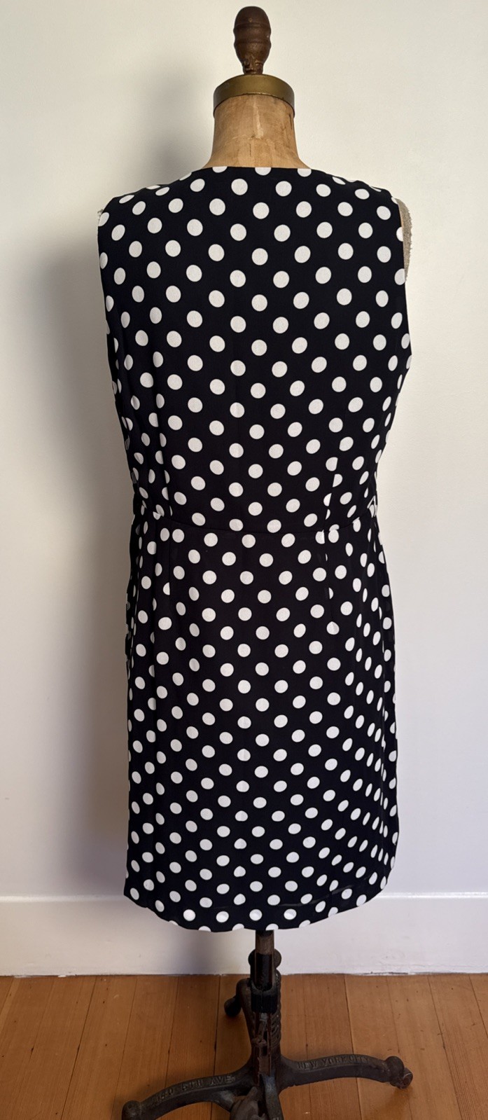 Vintage Polka Dot JRT Newport News Dress Chiffon Side Button Classic Preppy L