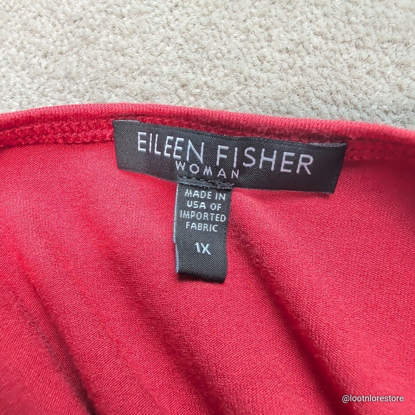 Eileen Fisher Vintage Red Minimalist Stretch Tank Top 1X Casual Office Layering
