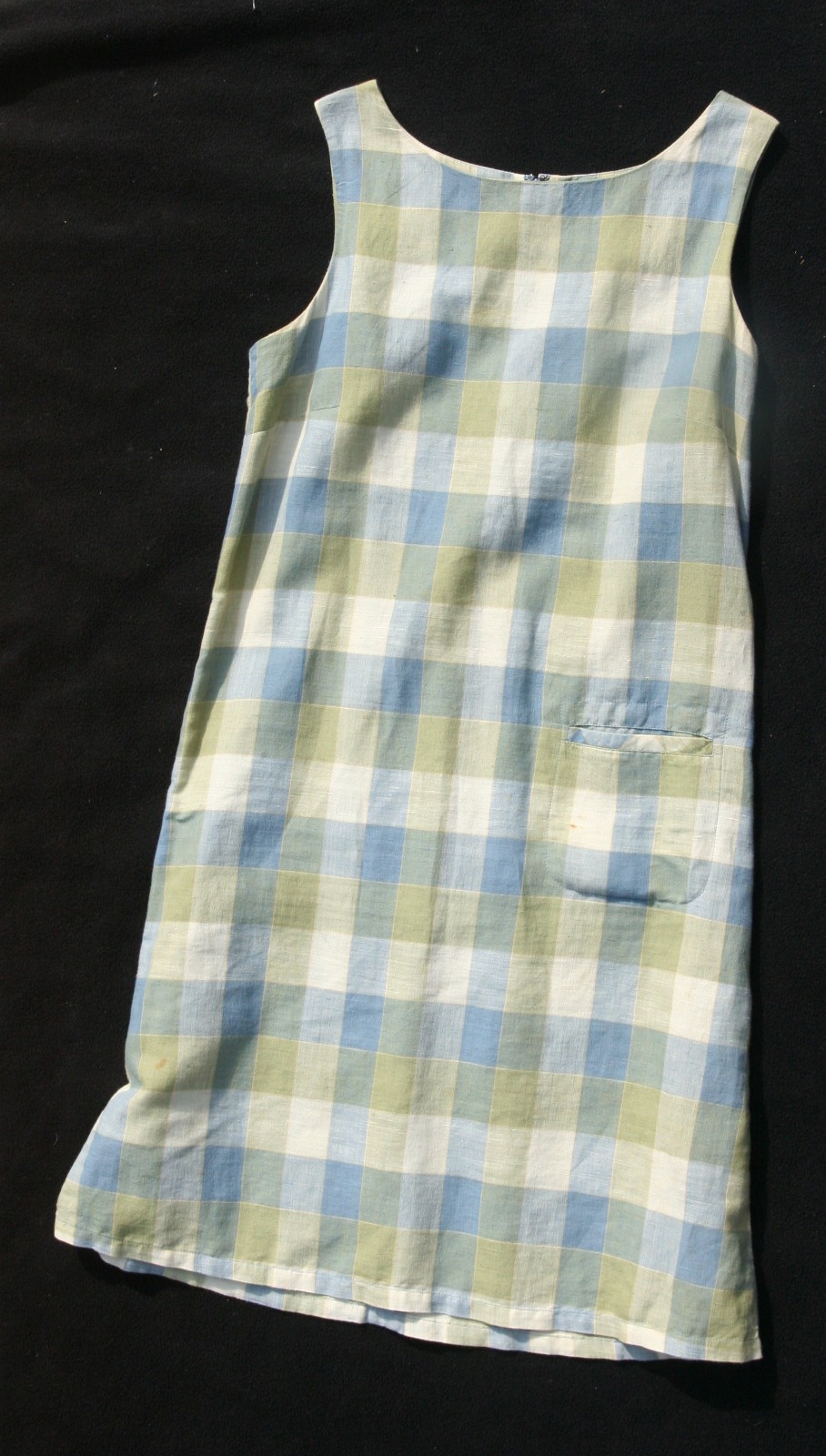 Bass Vintage brown plaid women’s sleeveless dress size 6 linen cotton