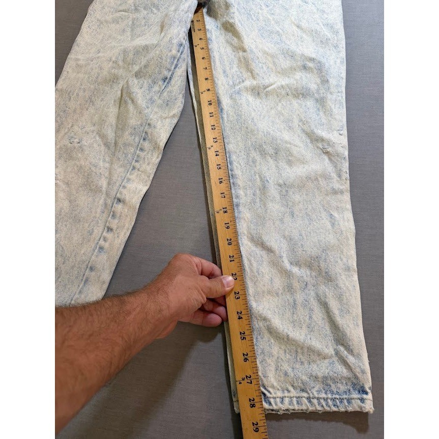 PS Gitano Vintage Acid Wash Jeans High Waist Tapered Leg Denim Retro 90s 30X28