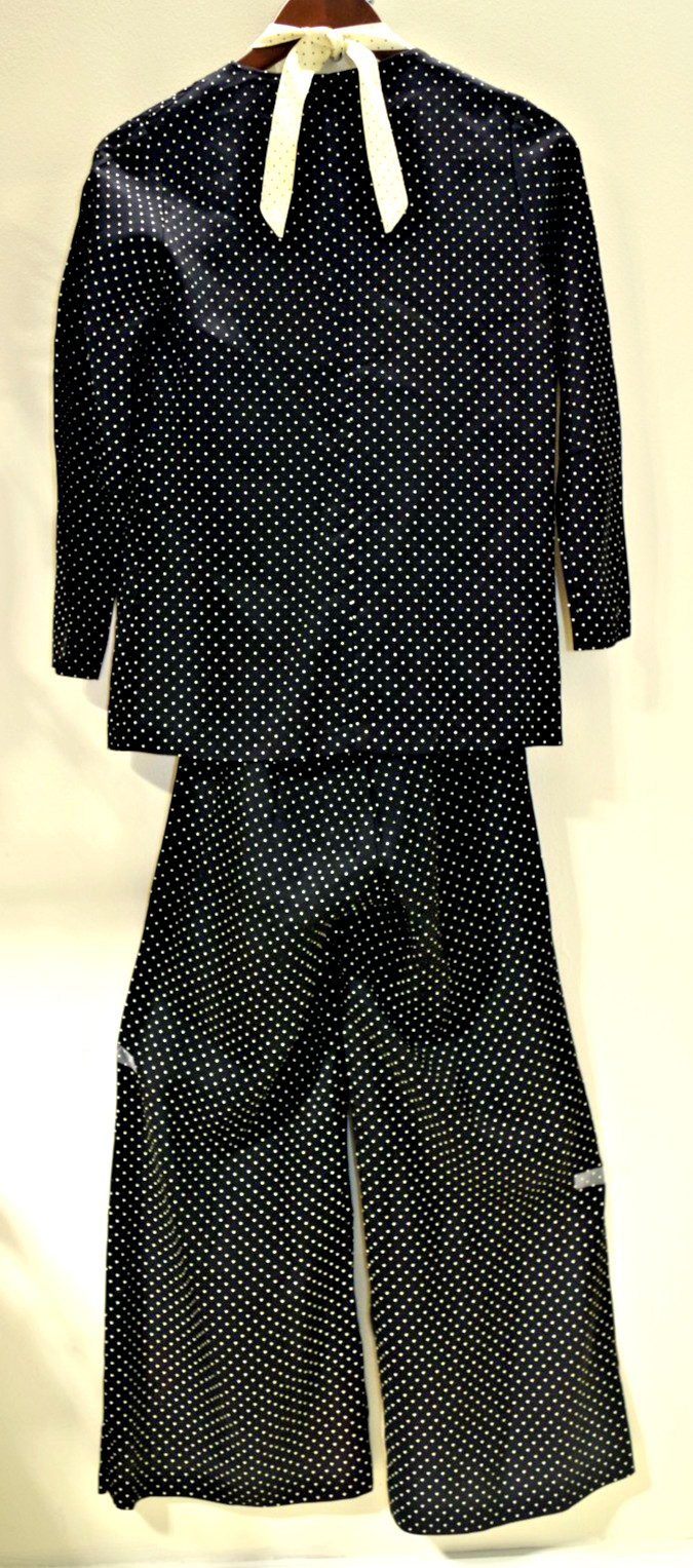 H4 True Vintage Black & Whited Painted Dots XXS Halter Jumpsuit & Jacket
