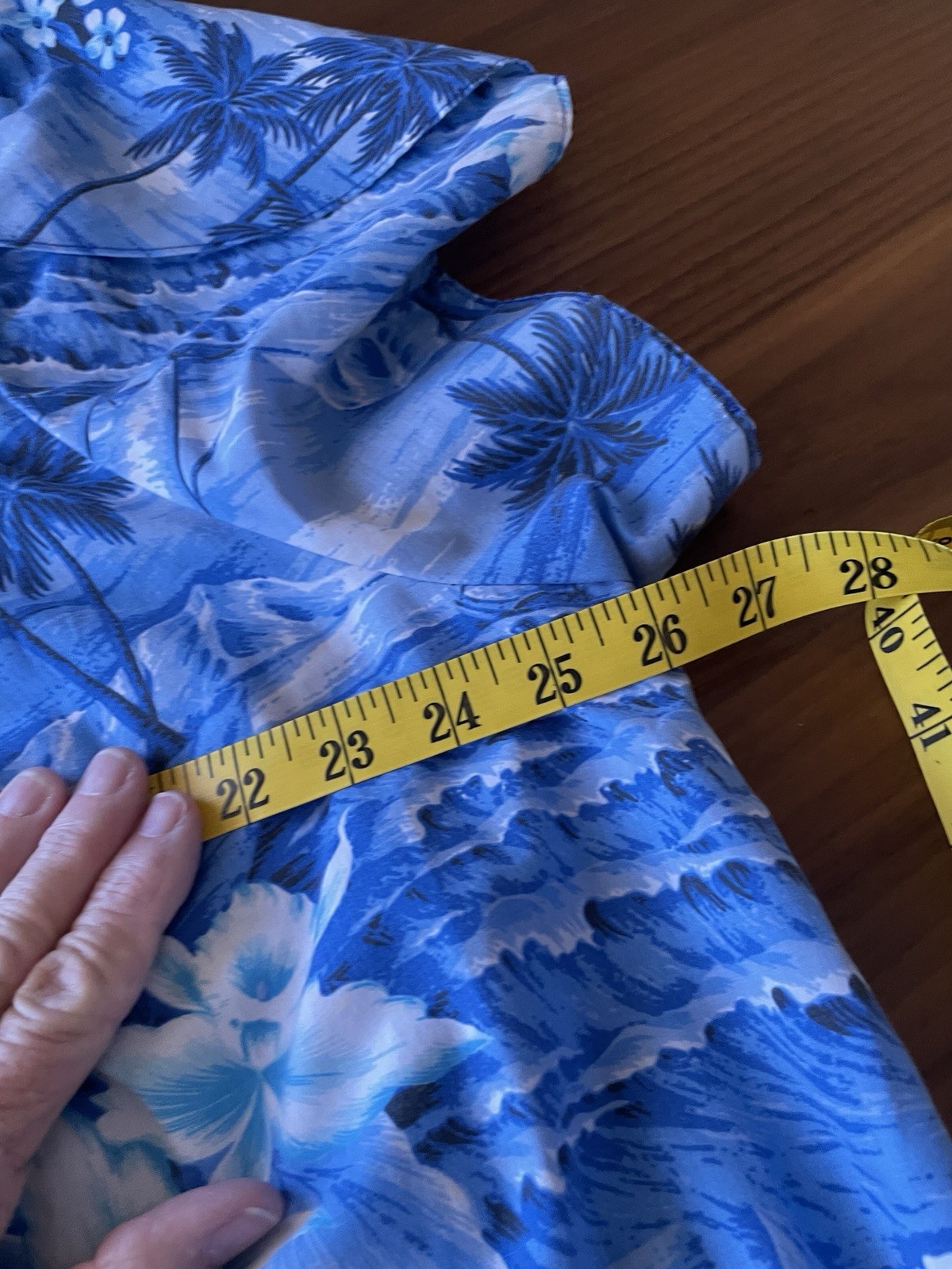 Vint Jade Fashions Made in Hawaii Dress 3XL Empire Tiered Blue Hawaii Hostess