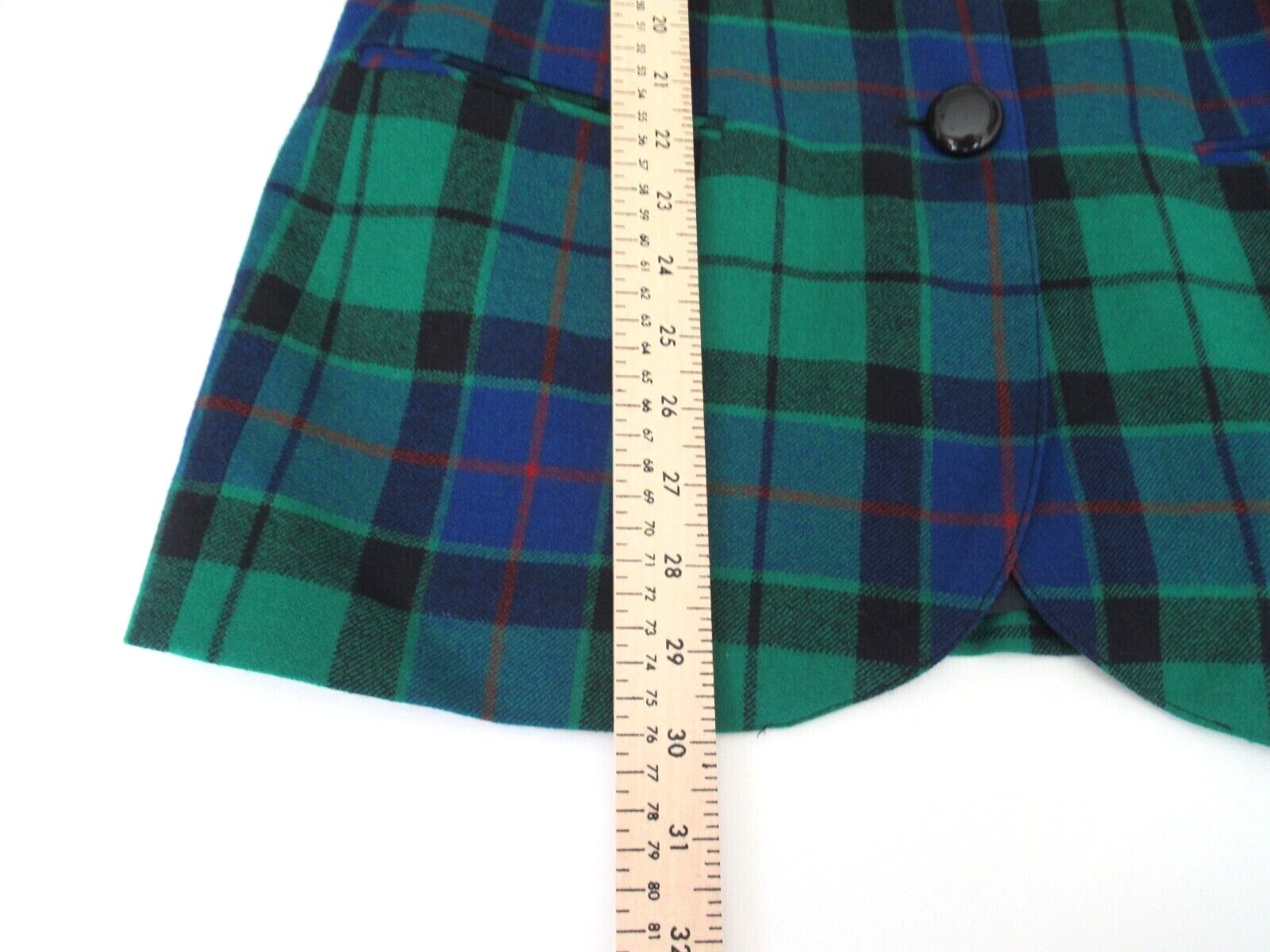 VTG Giorgio Sant’ Angelo Collectible Gold Plaid Wool Blazer Sz 10/12 M/L Multi