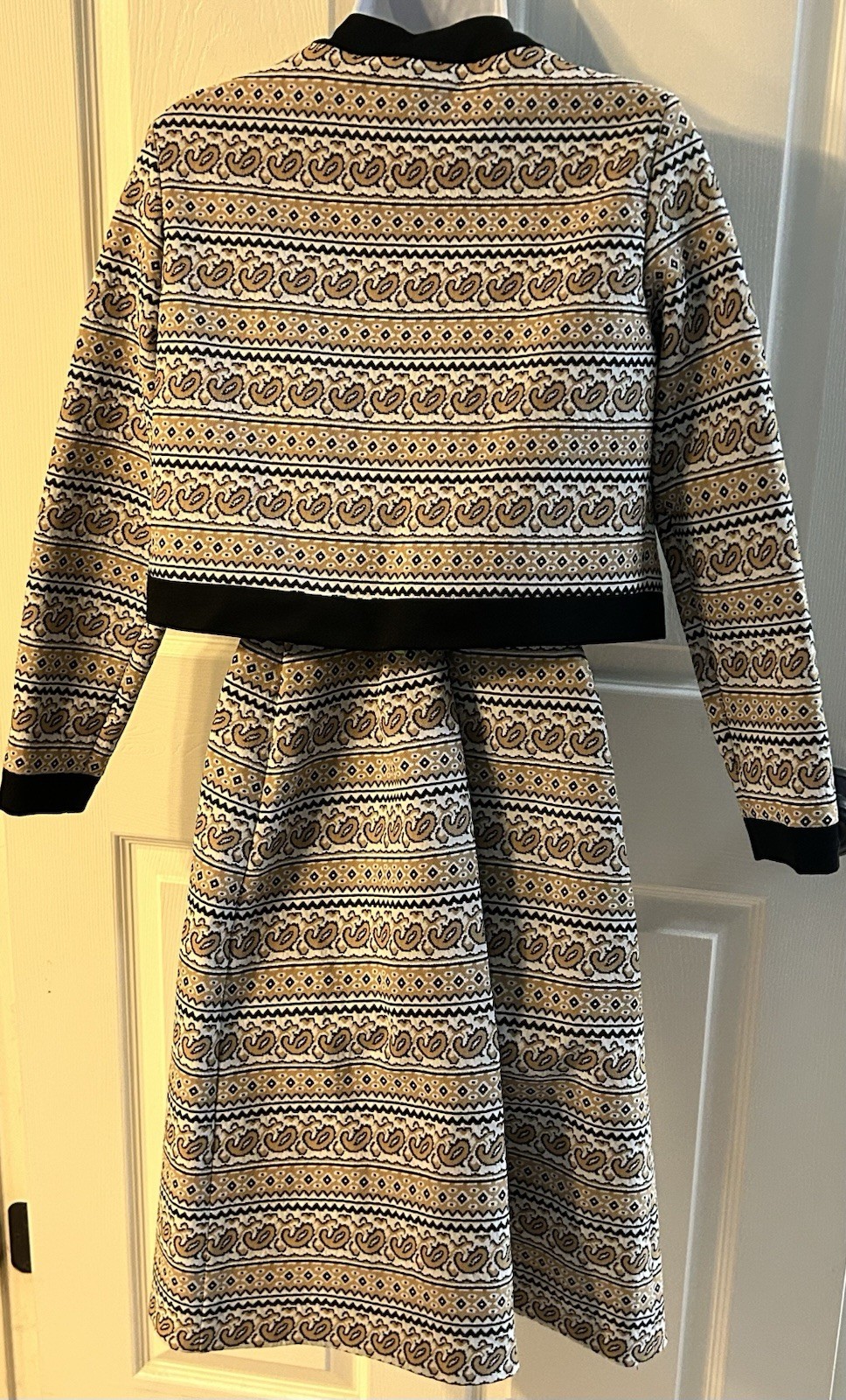 Vintage 60s Mod Bleeker Street Jacket Dress Set Geometric Structured Retro Union