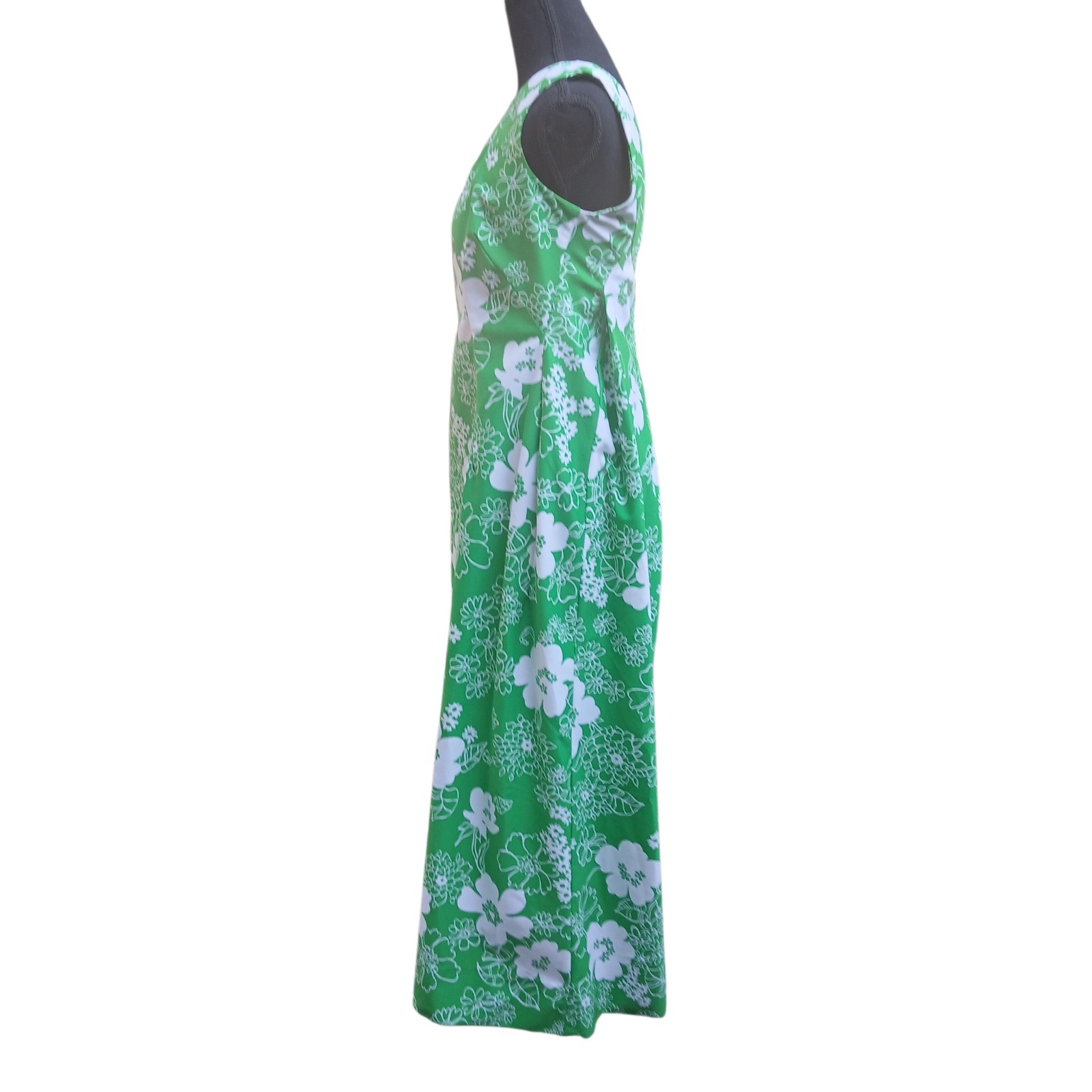Original Vtg Mod 60s Pomare Tahiti Hawaiian Maxi Dress Empire Waist 70s Resort