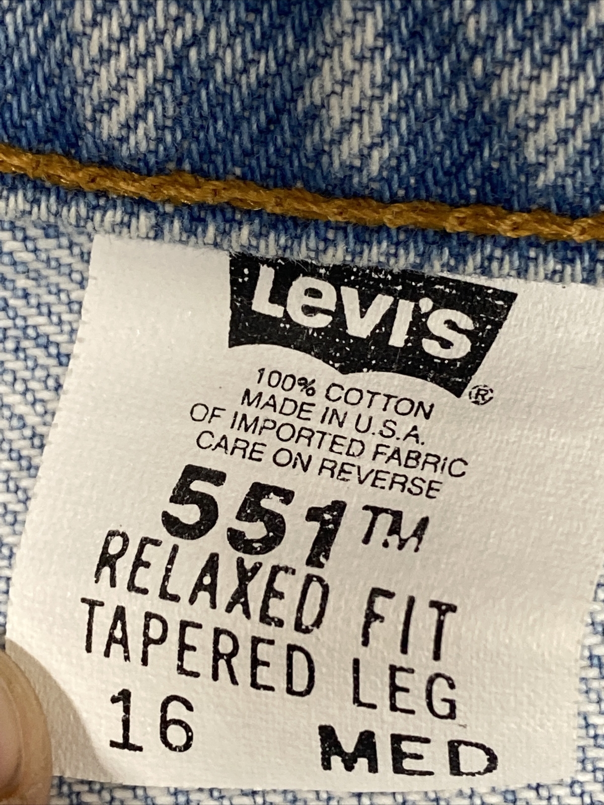 Vintage 90’s Levi’s 551 Relaxed Fit Jeans High Waist Mom Women’s Sz 16 29”