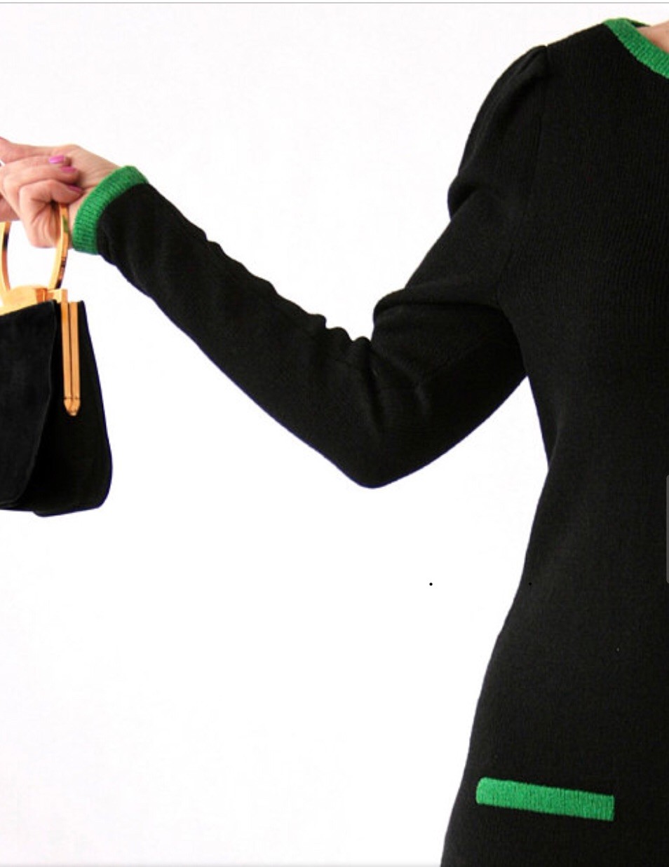Raul Blanco/ SAKS FIFTH AVENUE BLACK /GREEN DRESS SMALL
